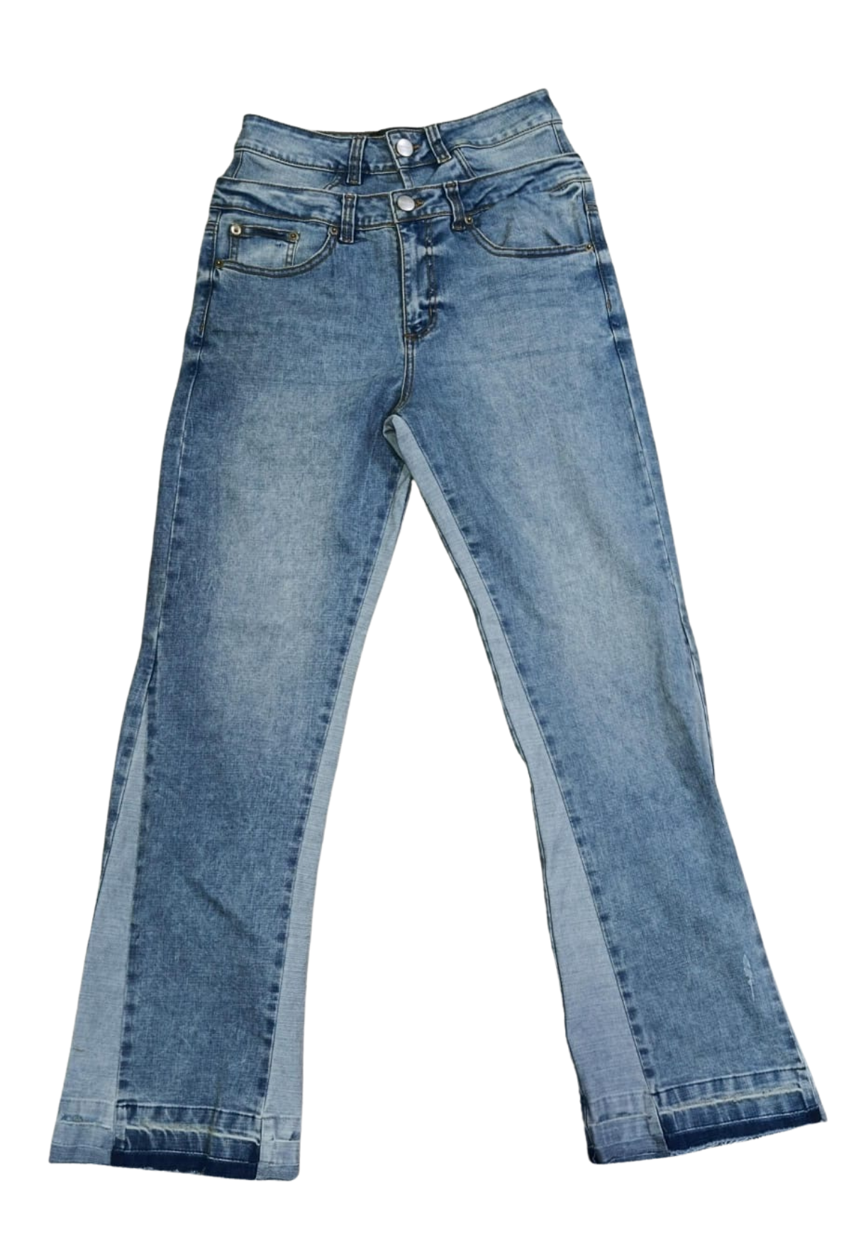 DOUBLE BLUE FLARED JEANS