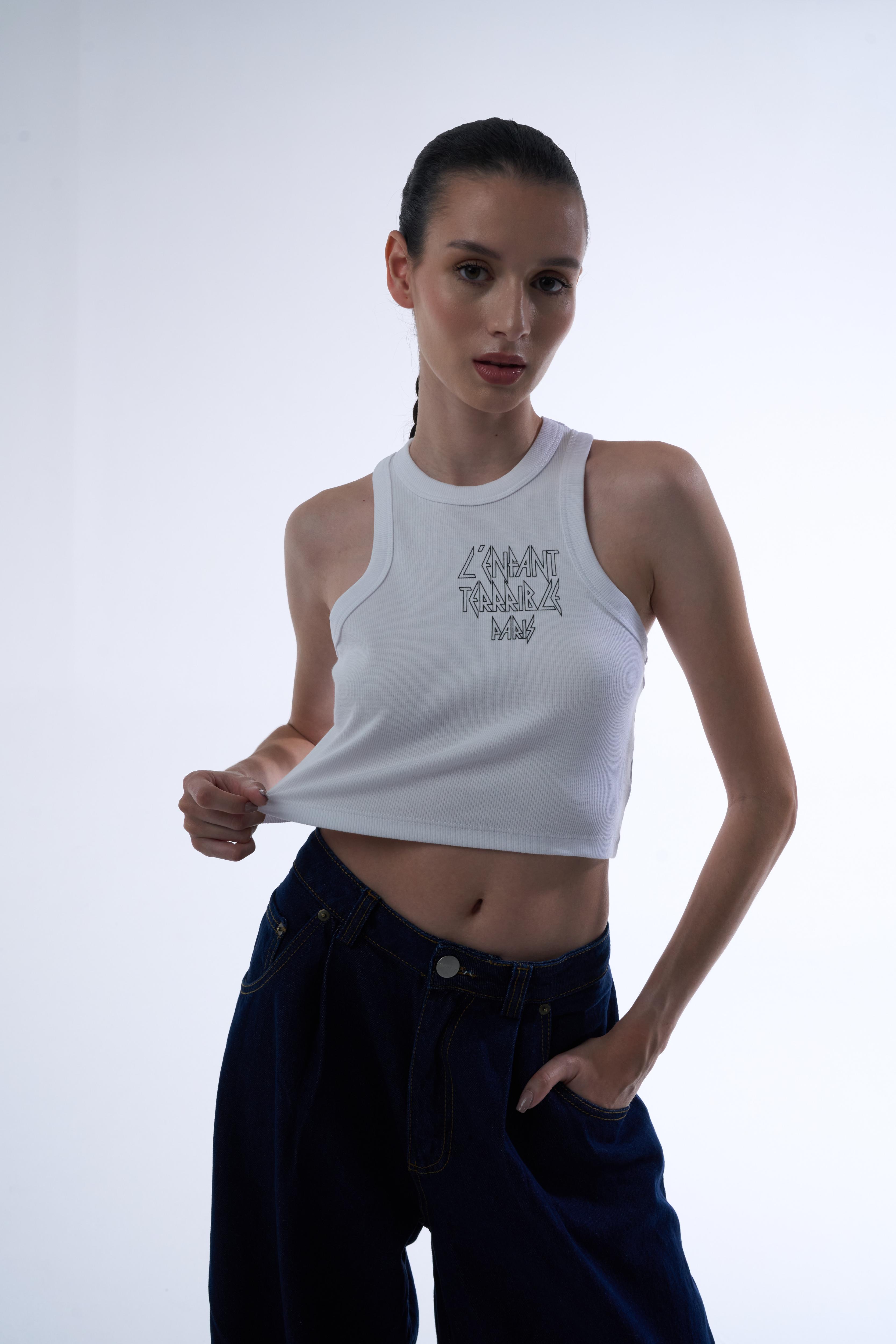 L'ENFANT WHITE WOMEN TANK TOP