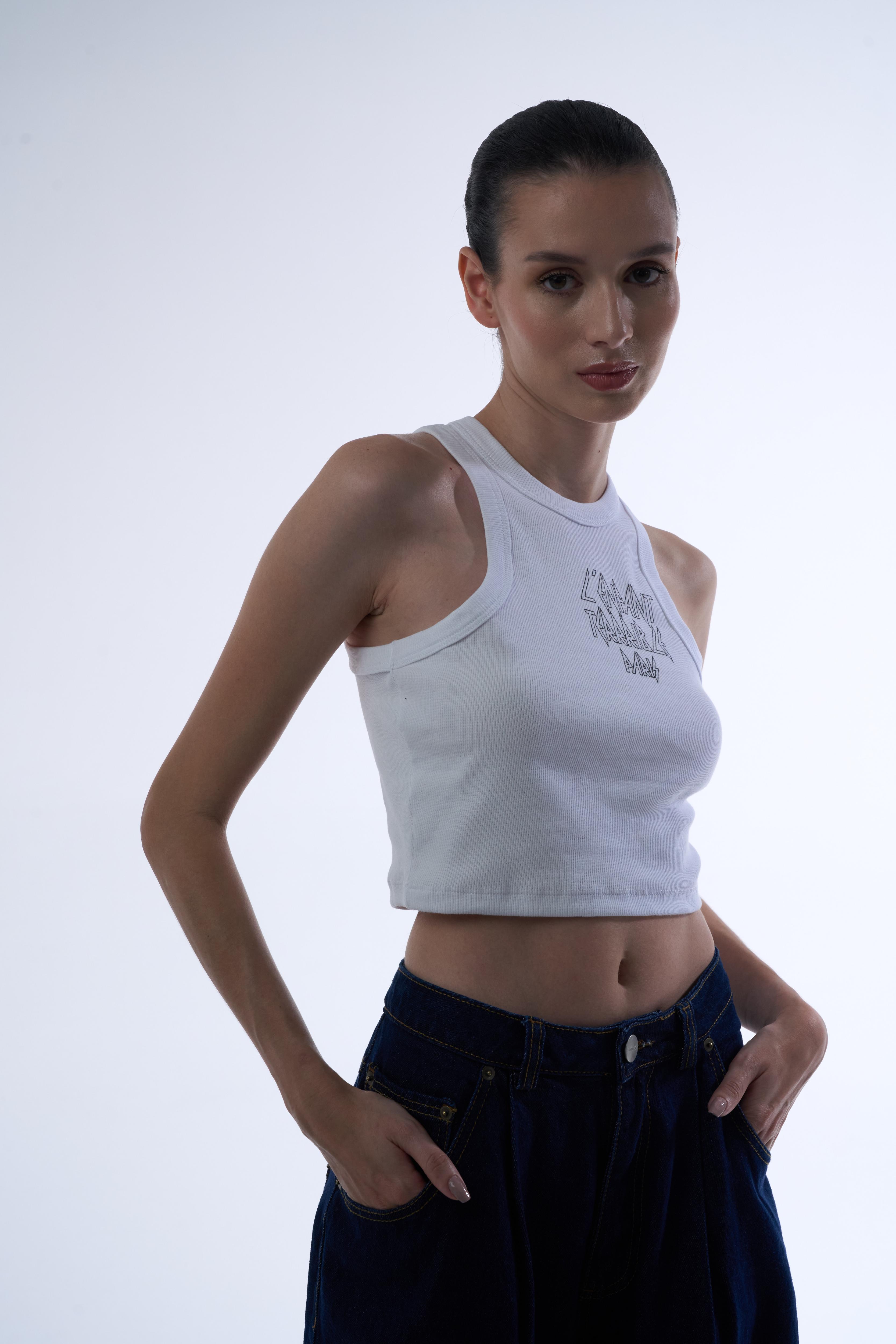 L'ENFANT WHITE WOMEN TANK TOP