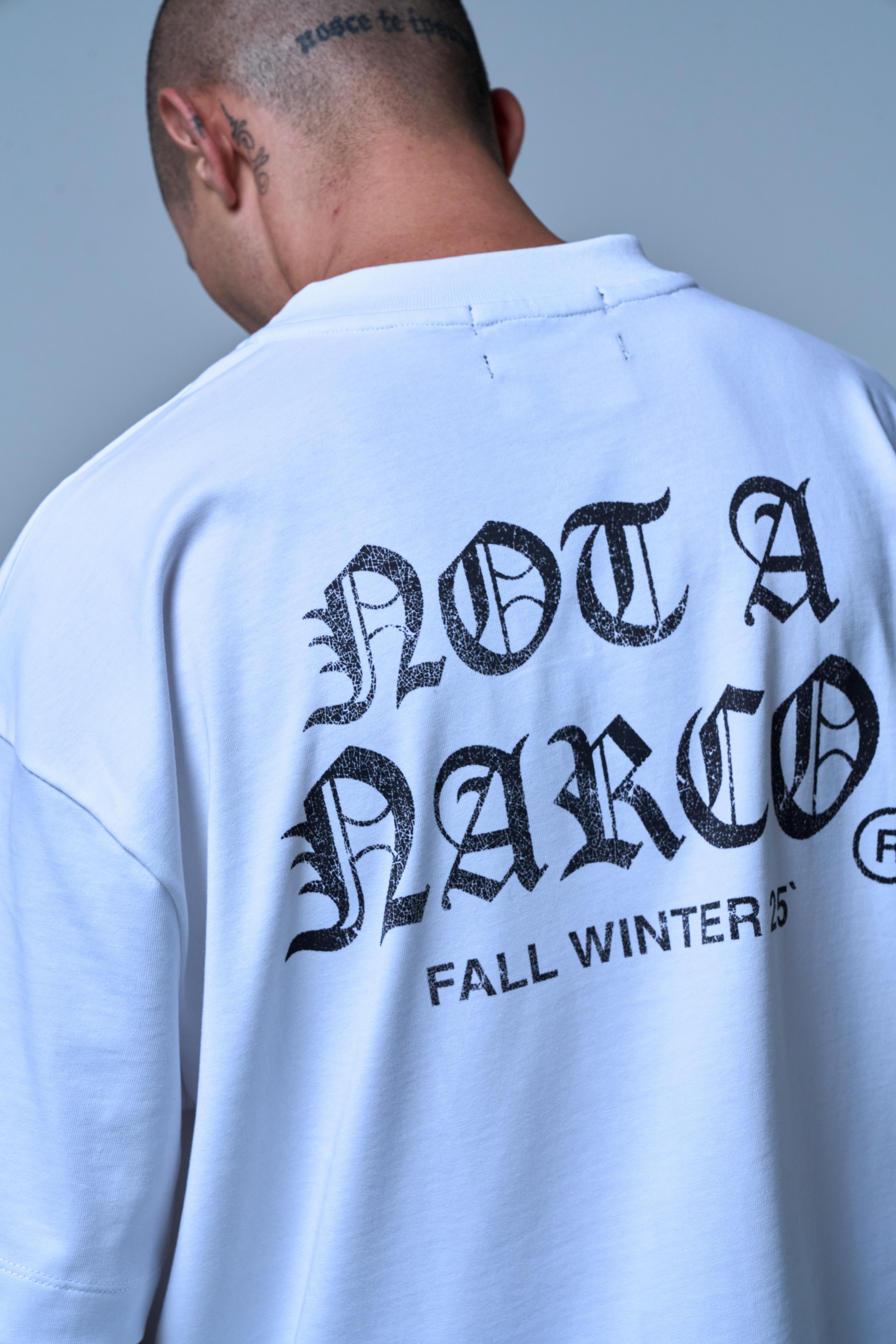 NOT A NARCO FW25 WHITE T-SHIRT