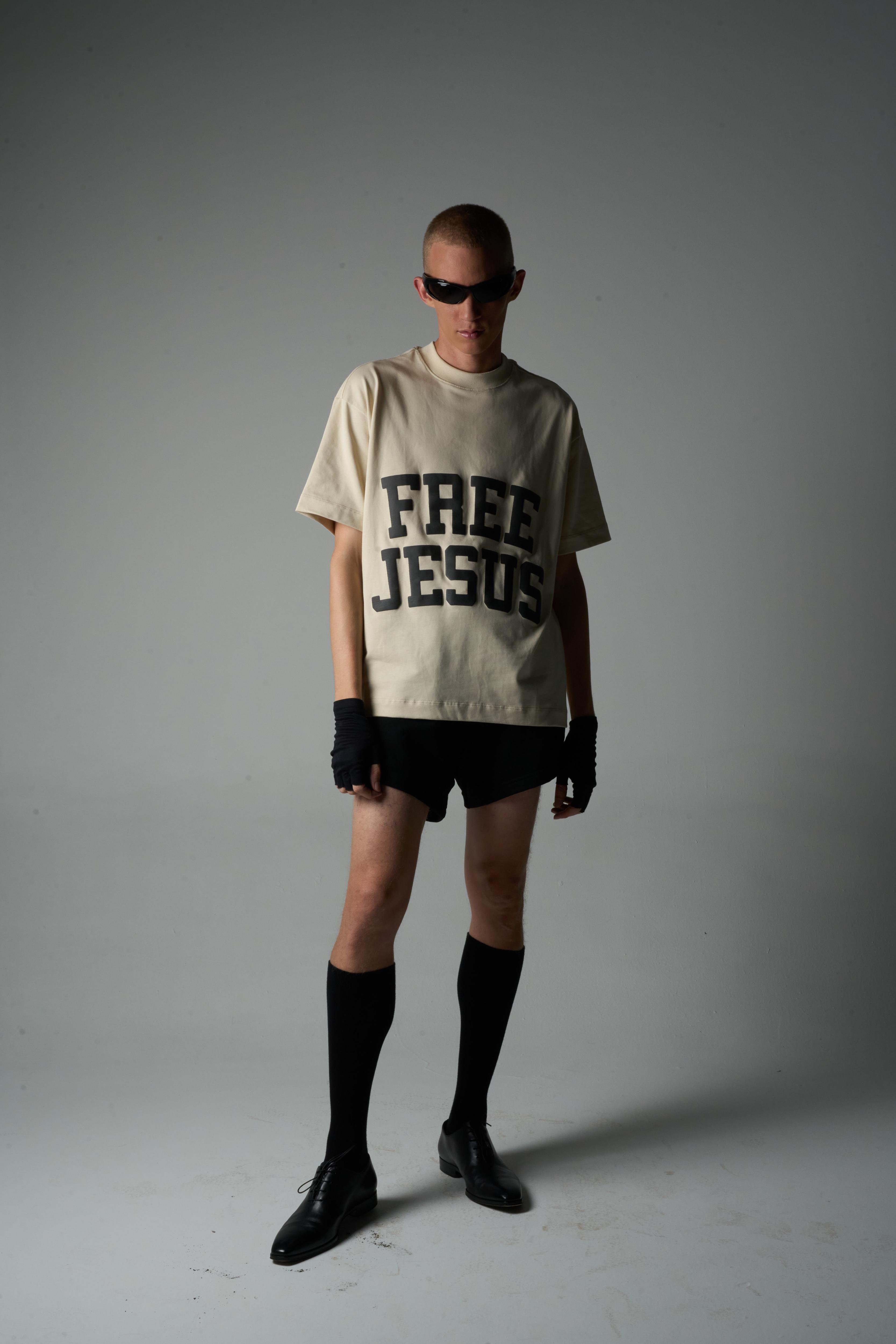 FREE JESUS OLIVE T-SHIRT