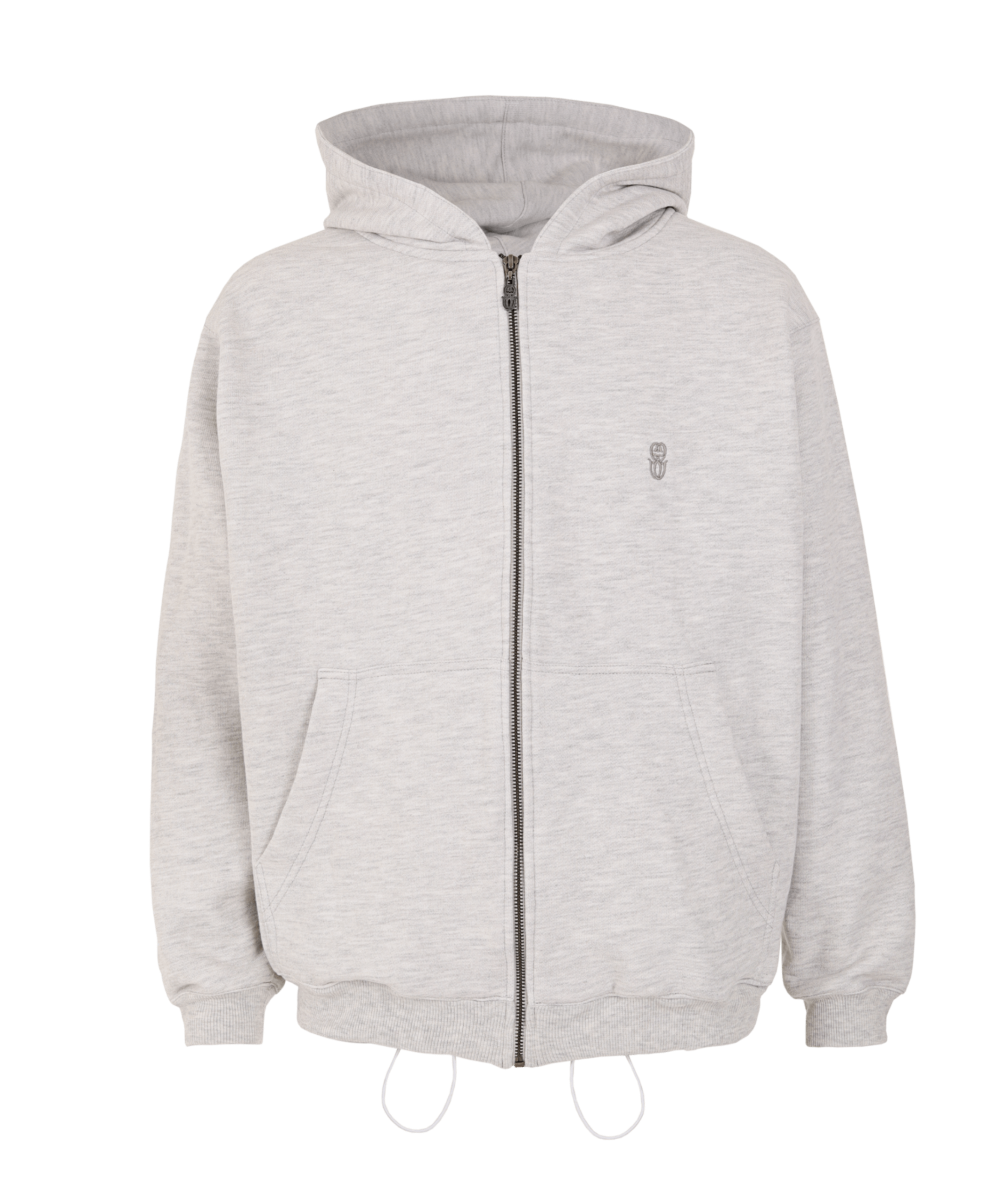 MONOGRAM GRAY ZIPPER HOODIE