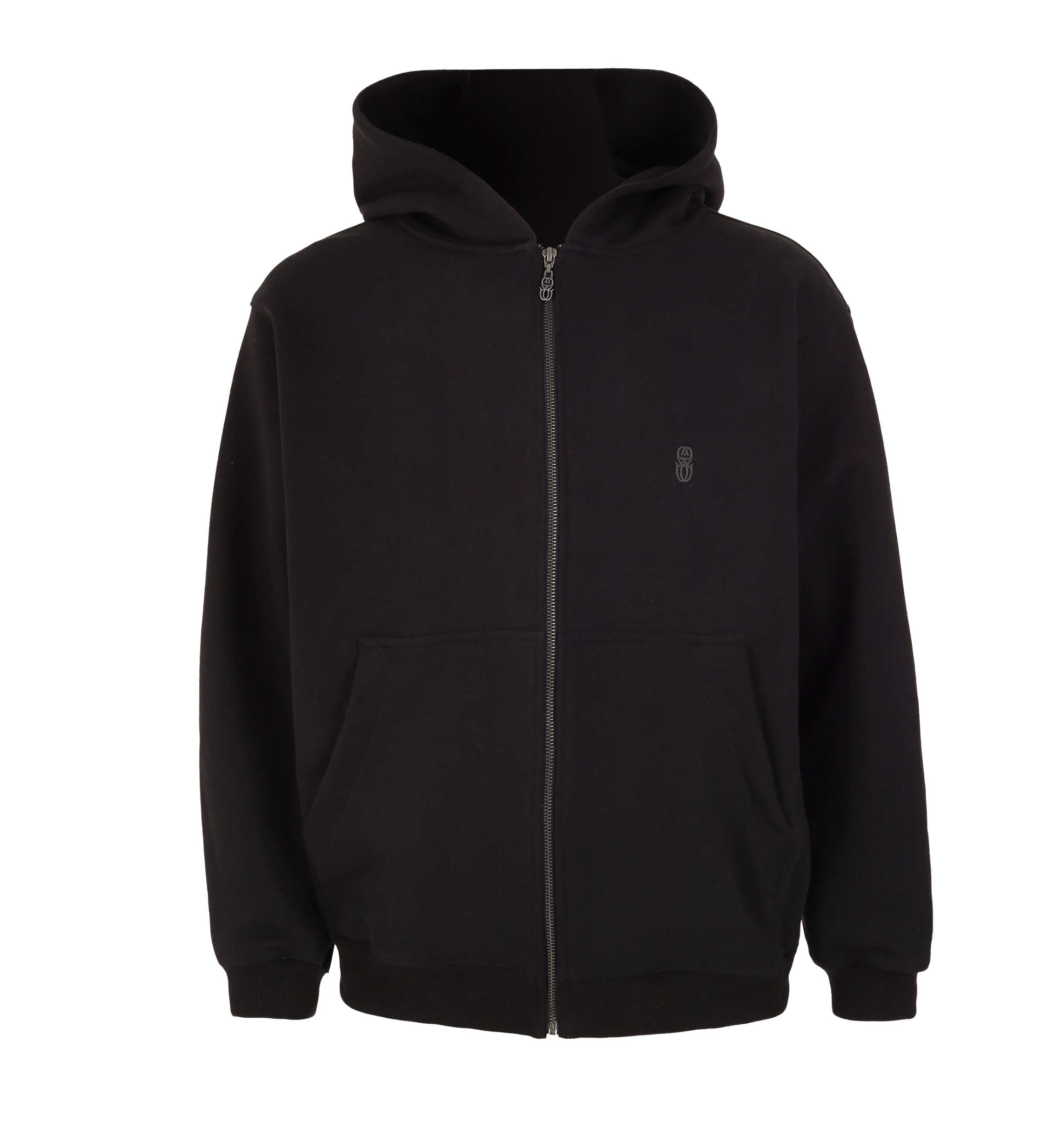 MONOGRAM BLACK ZIPPER HOODIE