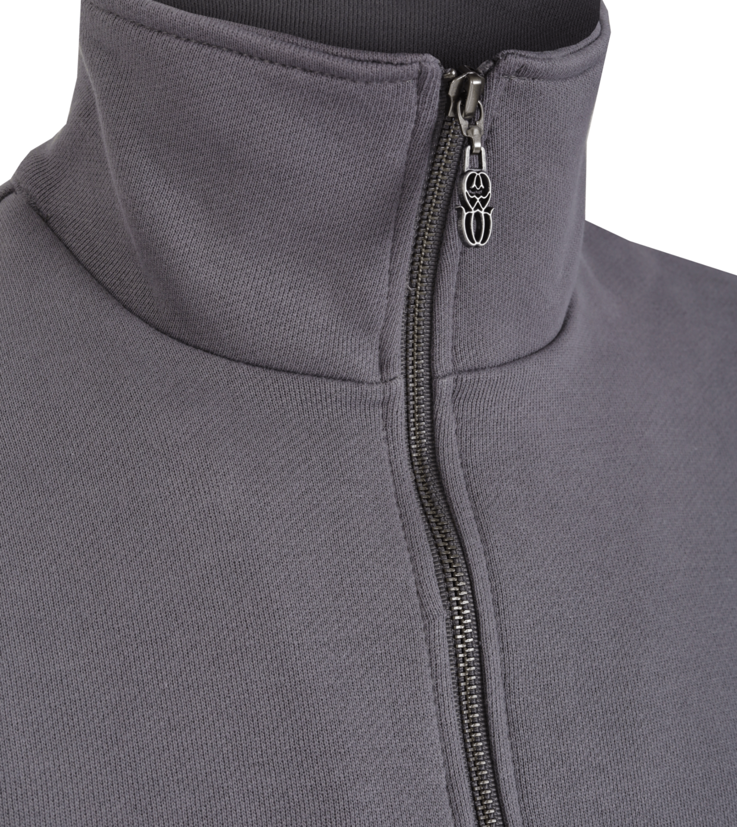 MONOGRAM ZIPPER GRAY SWEATER