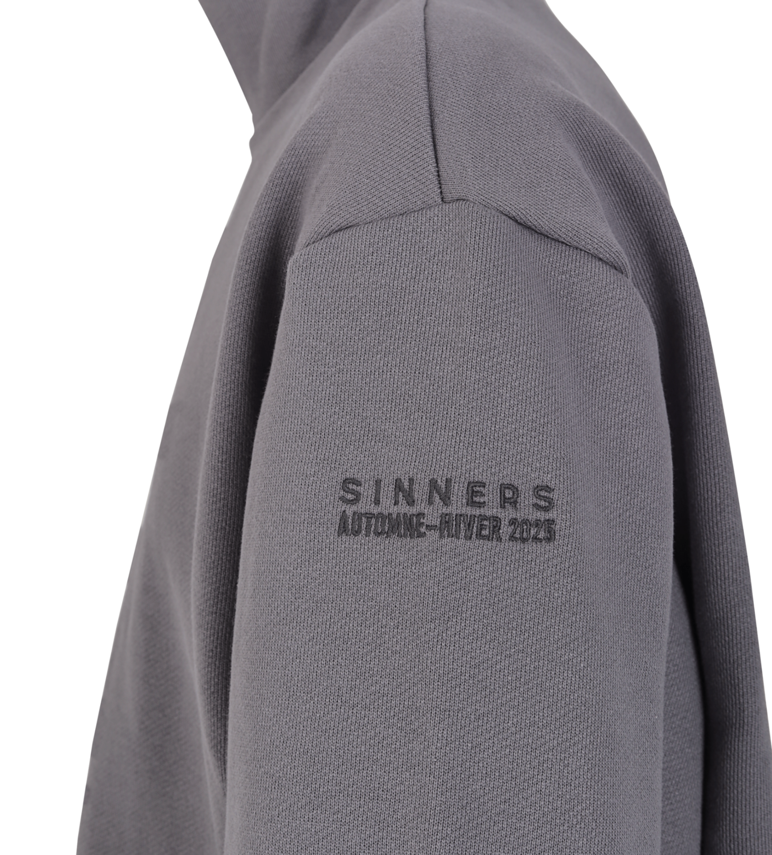 MONOGRAM ZIPPER GRAY SWEATER