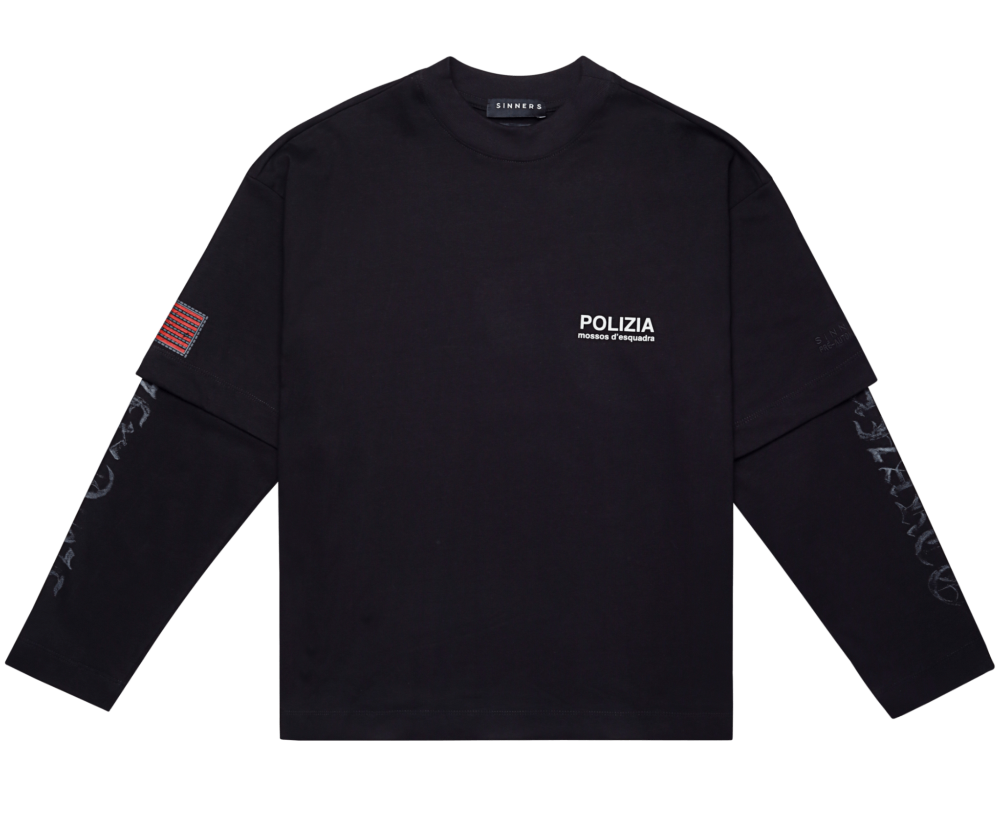 POLIZIA BLACK FLARED SWEATPANTS