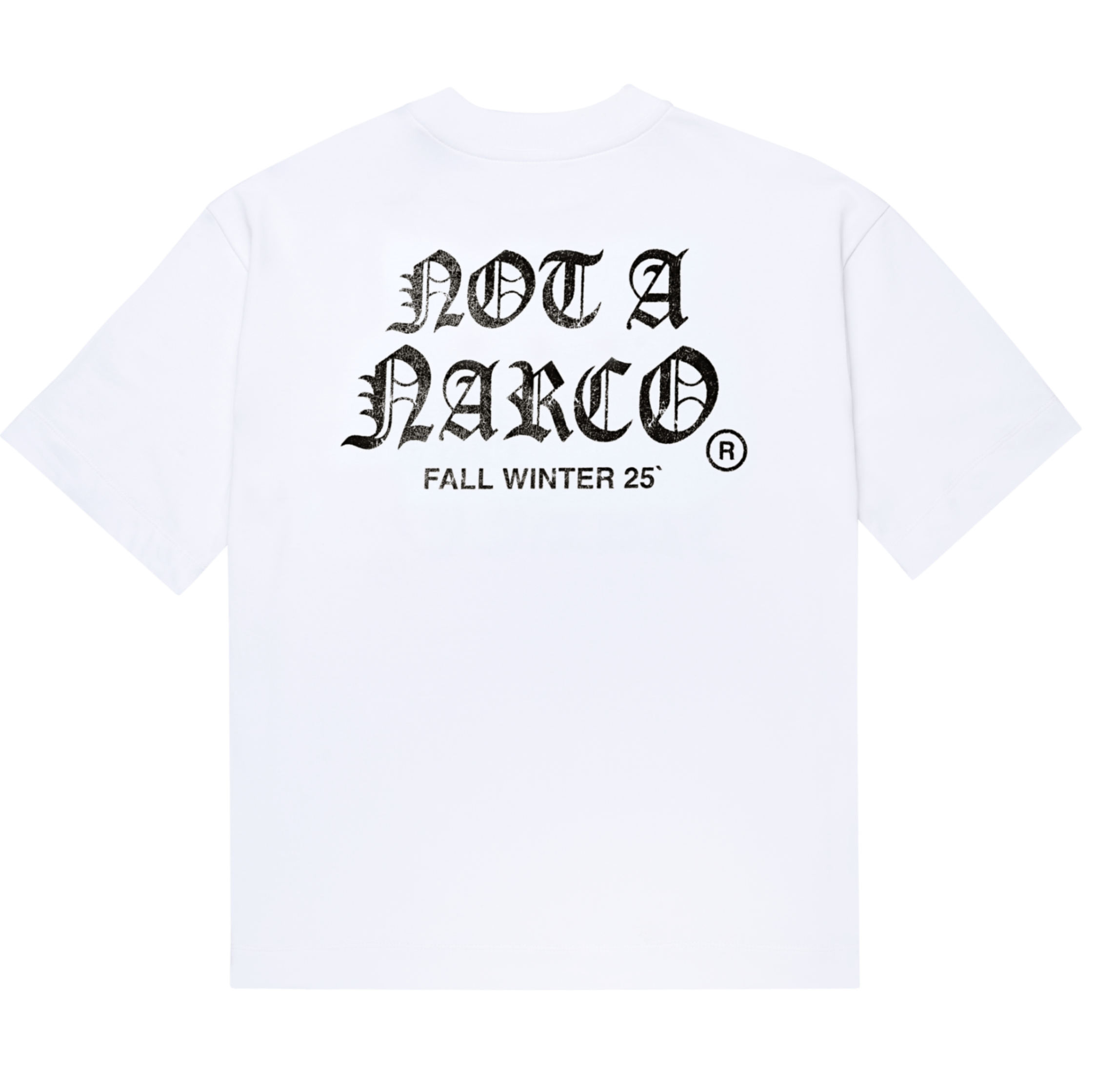 NOT A NARCO FW25 WHITE T-SHIRT
