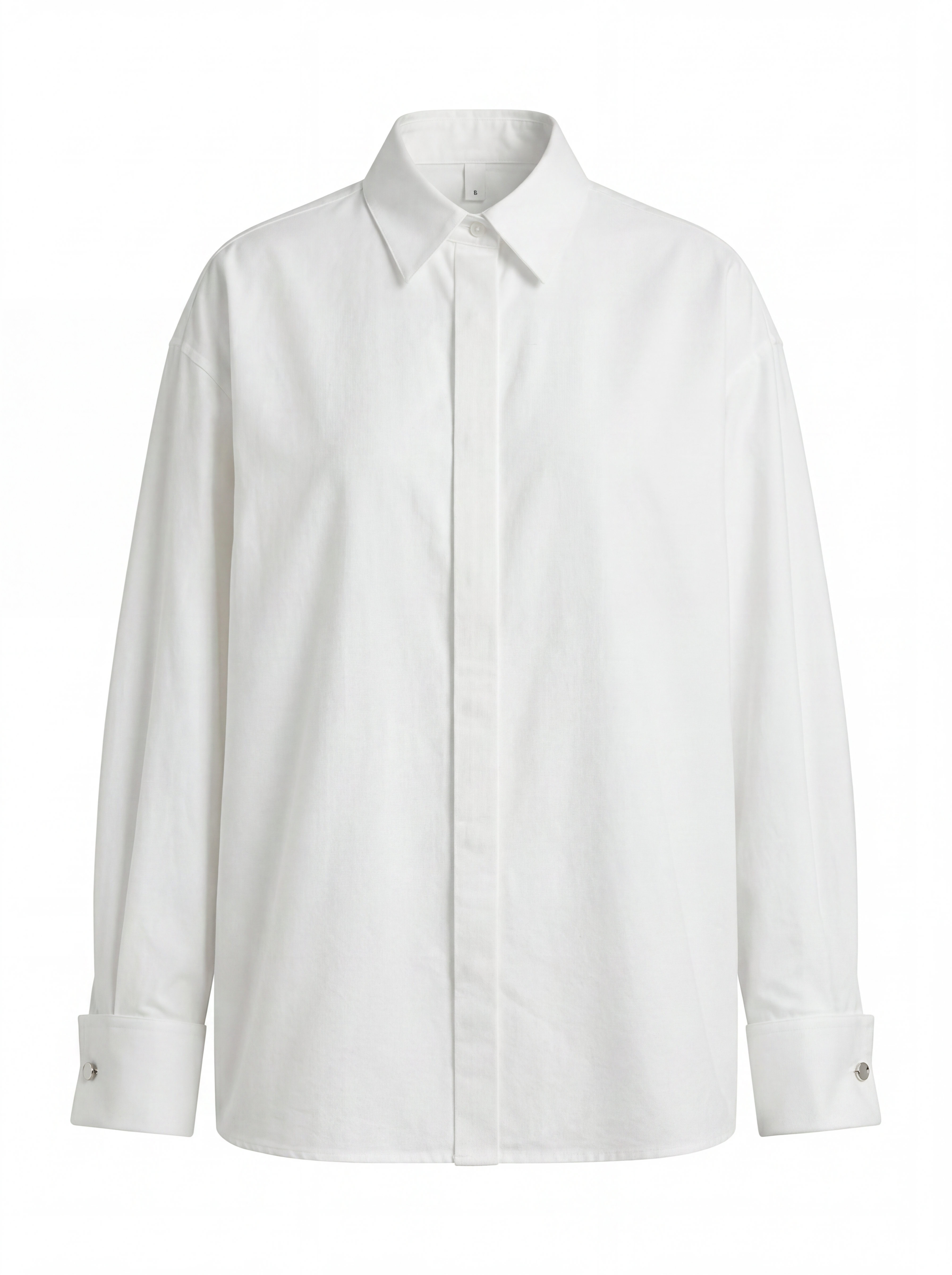 Camisa Botonadura Invisible Blanca — vista frontal ghost mannequin
