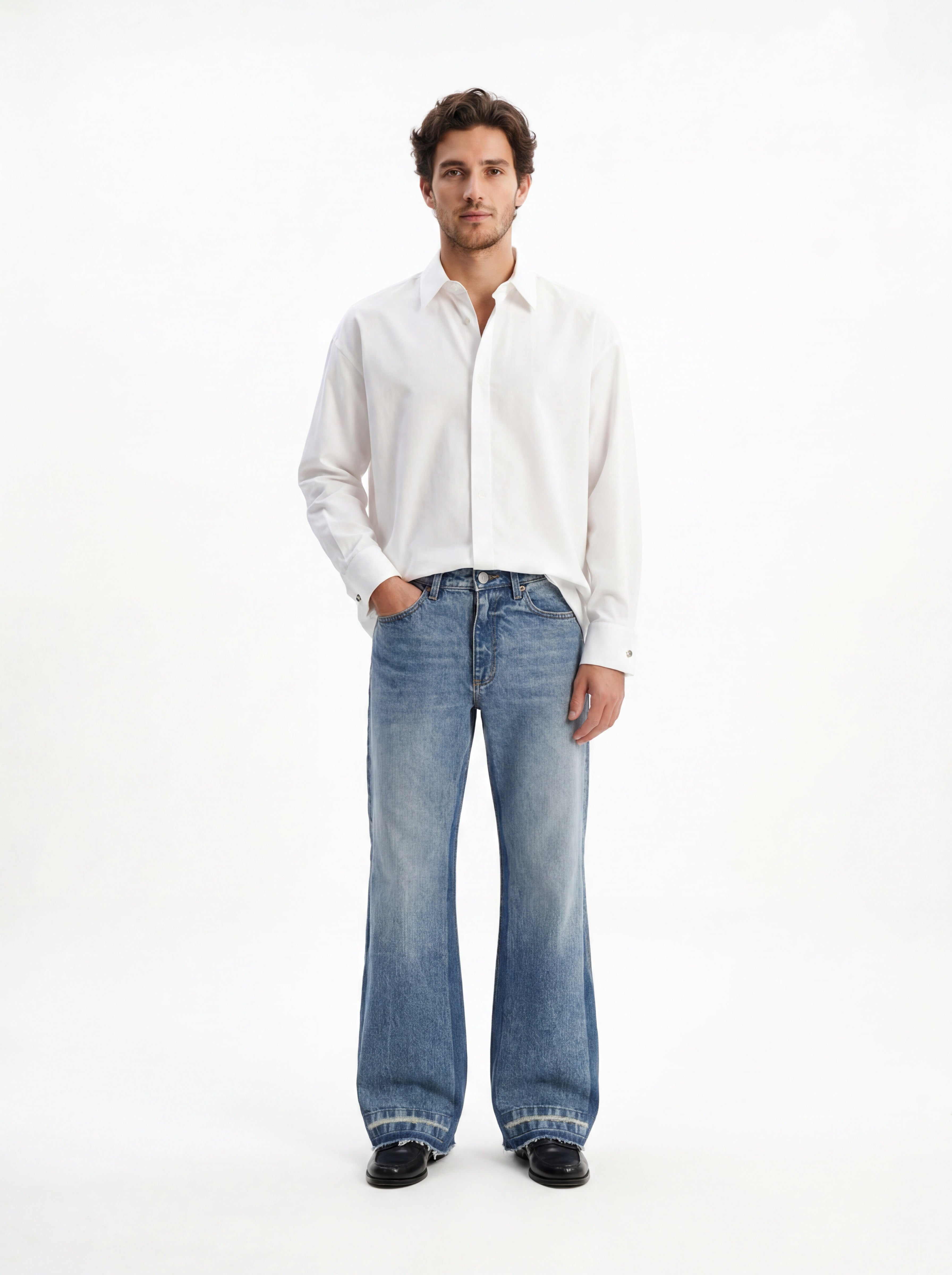 LEATHER DEPT SS26 lookbook · shirt & jean