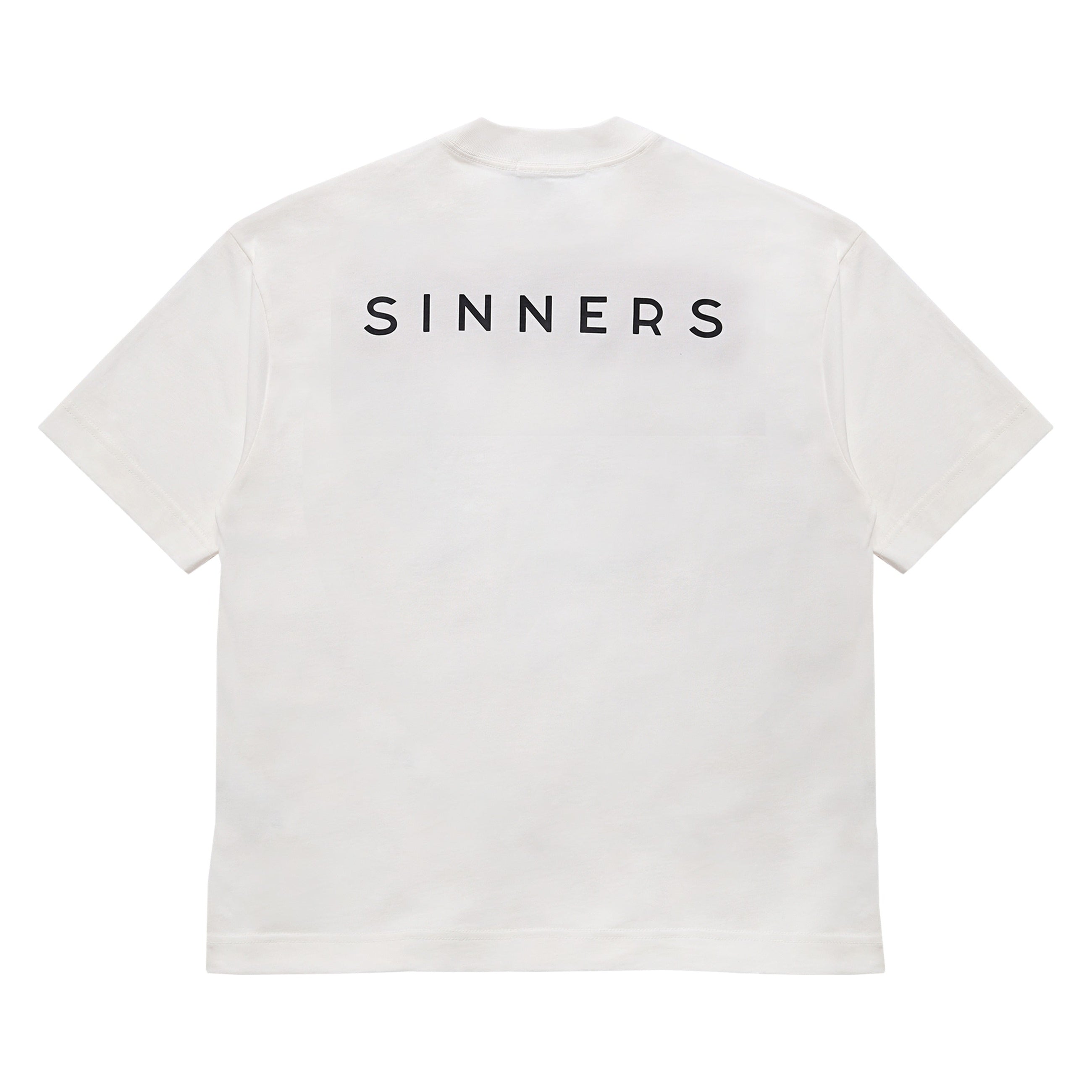 Logo sobre t-shirt creme regular de algodón 240gsm