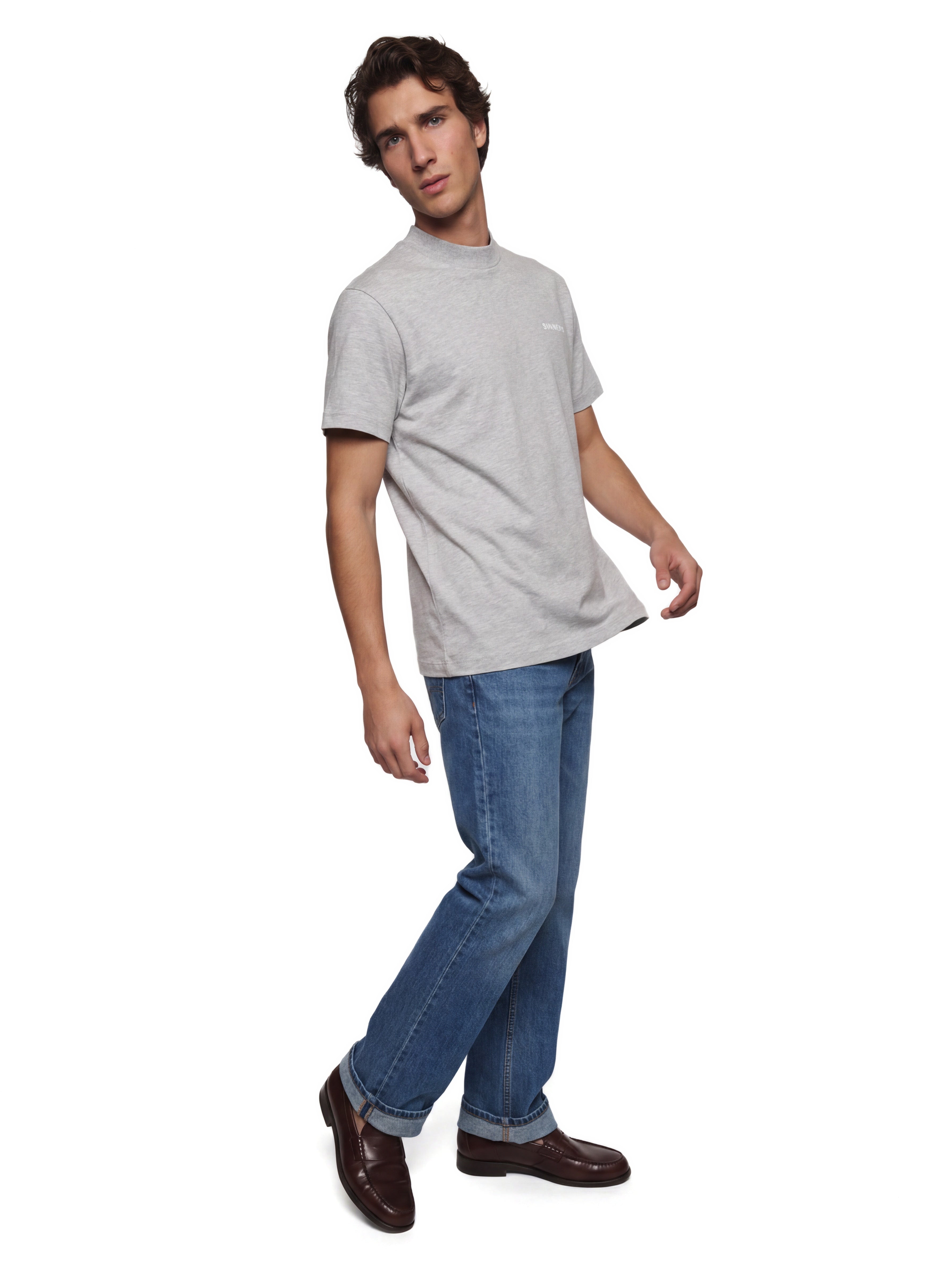 SINNERS Logo Regular T-shirt gray — on-model hero