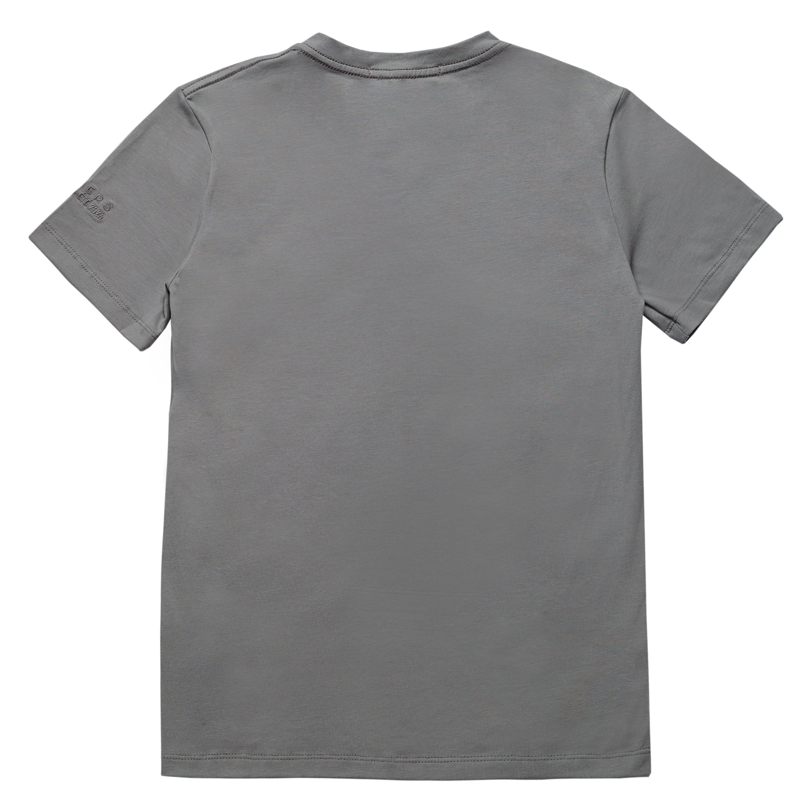 Detalle lateral MONOGRAM SLIM gray t-shirt de algodón 240gsm