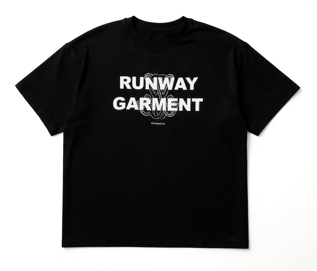 RUNWAY GARMENT T-SHIRT — BLACK