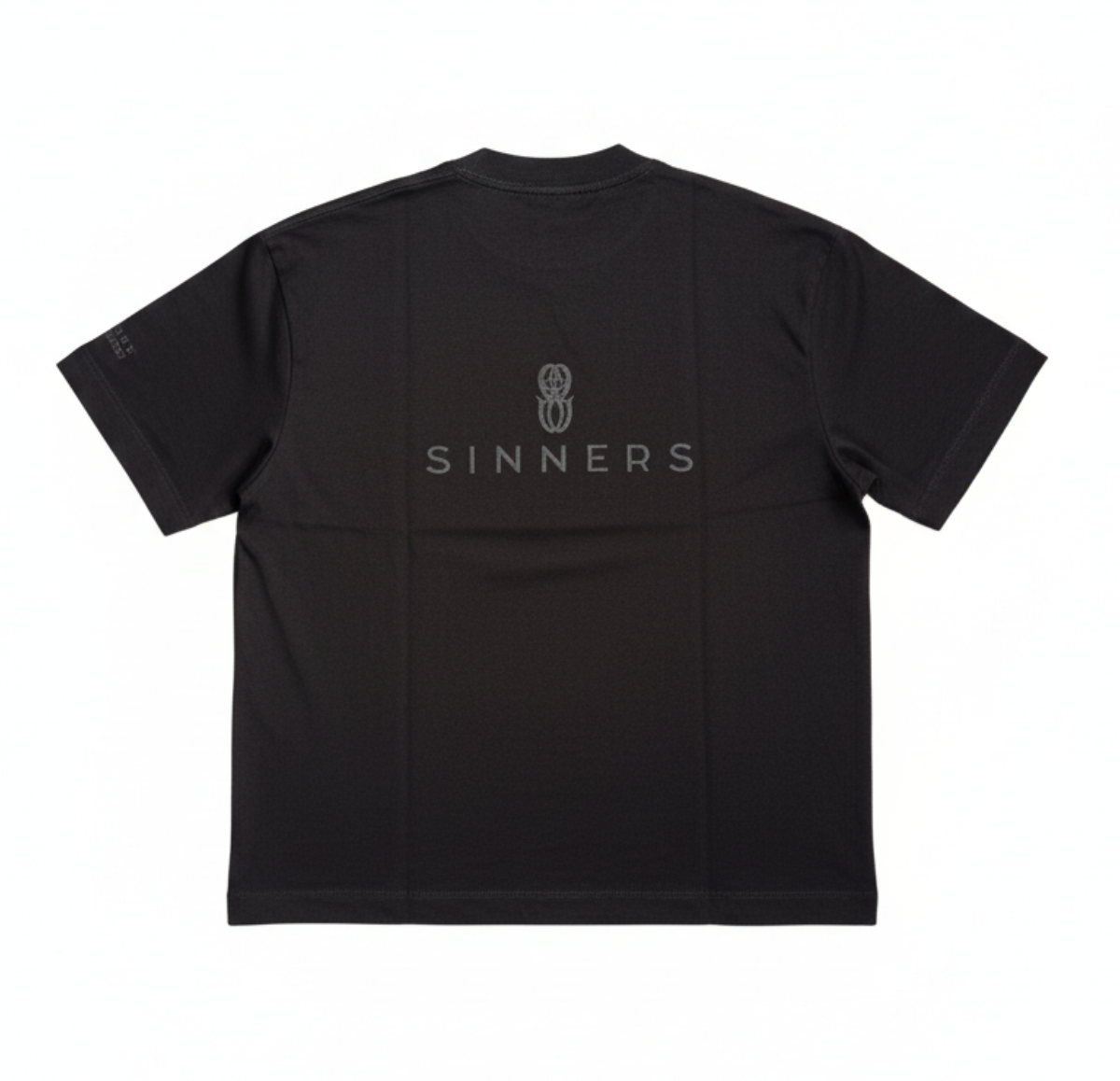 RHINESTONE LOGO BLACK T-SHIRT