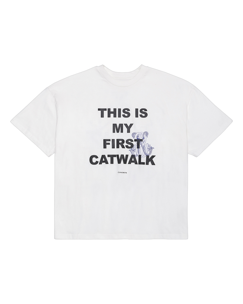 THIS IS MY FIRST CATWALK T-SHIRT — WHITE