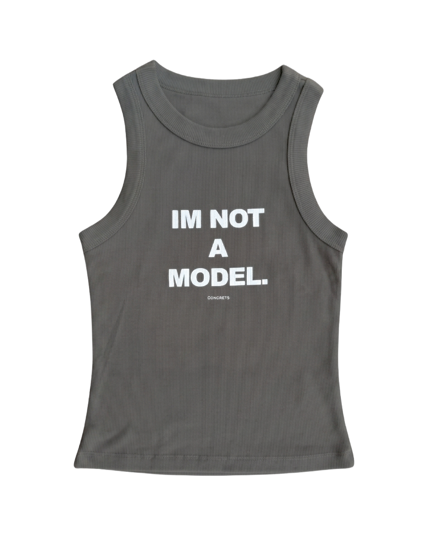 I'M NOT A MODEL TANK TOP — GREEN