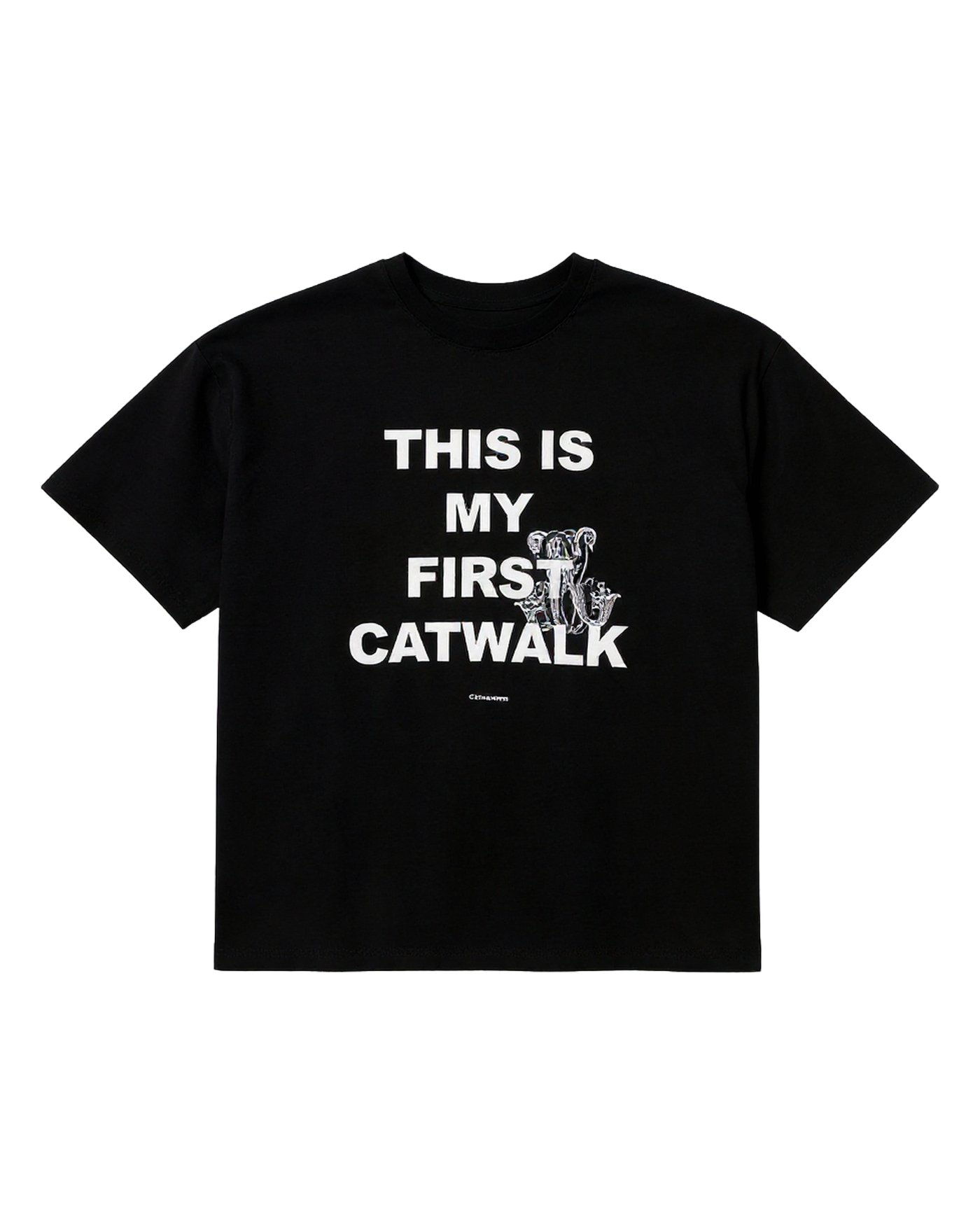 THIS IS MY FIRST CATWALK T-SHIRT — BLACK