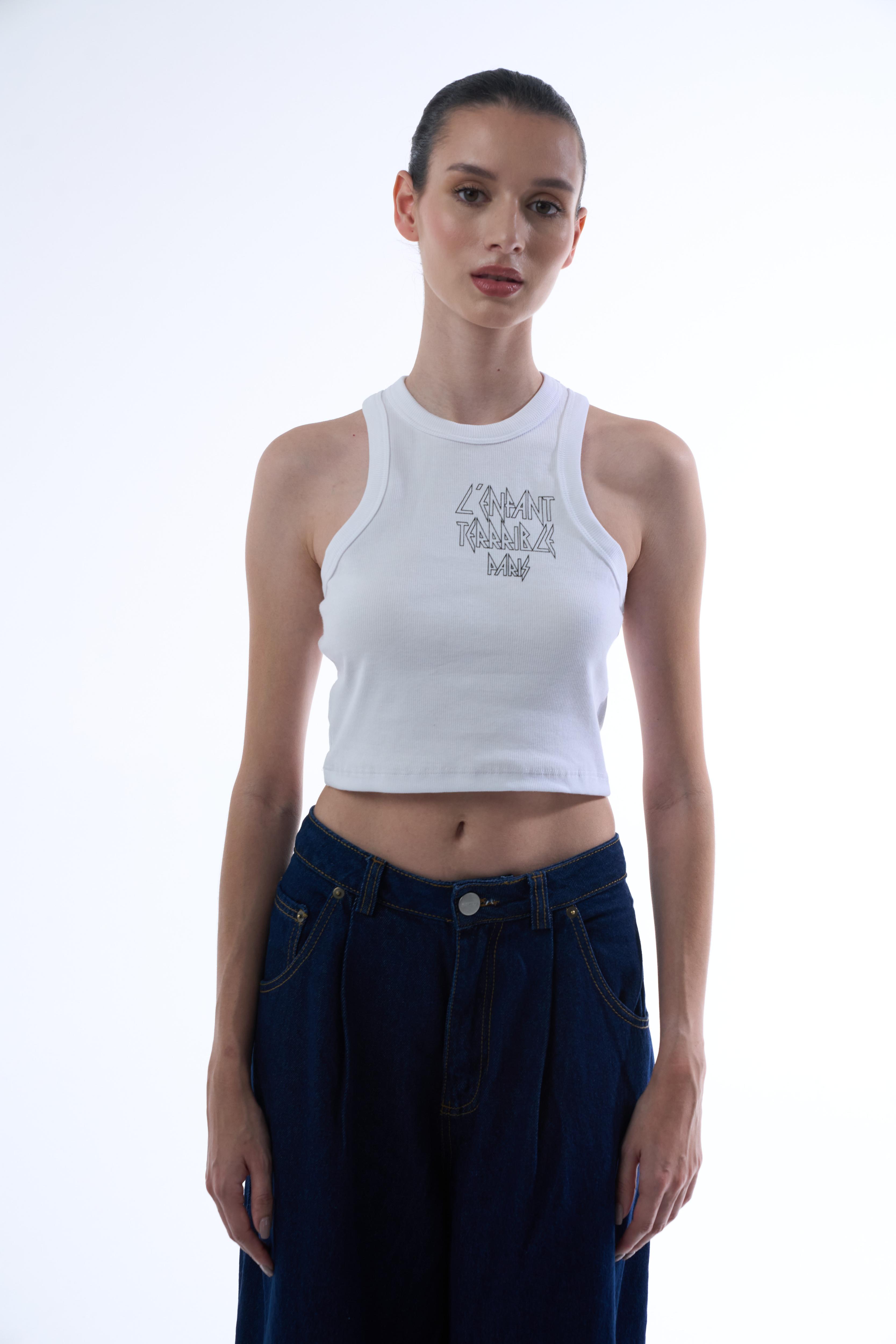 L'ENFANT WHITE WOMEN TANK TOP