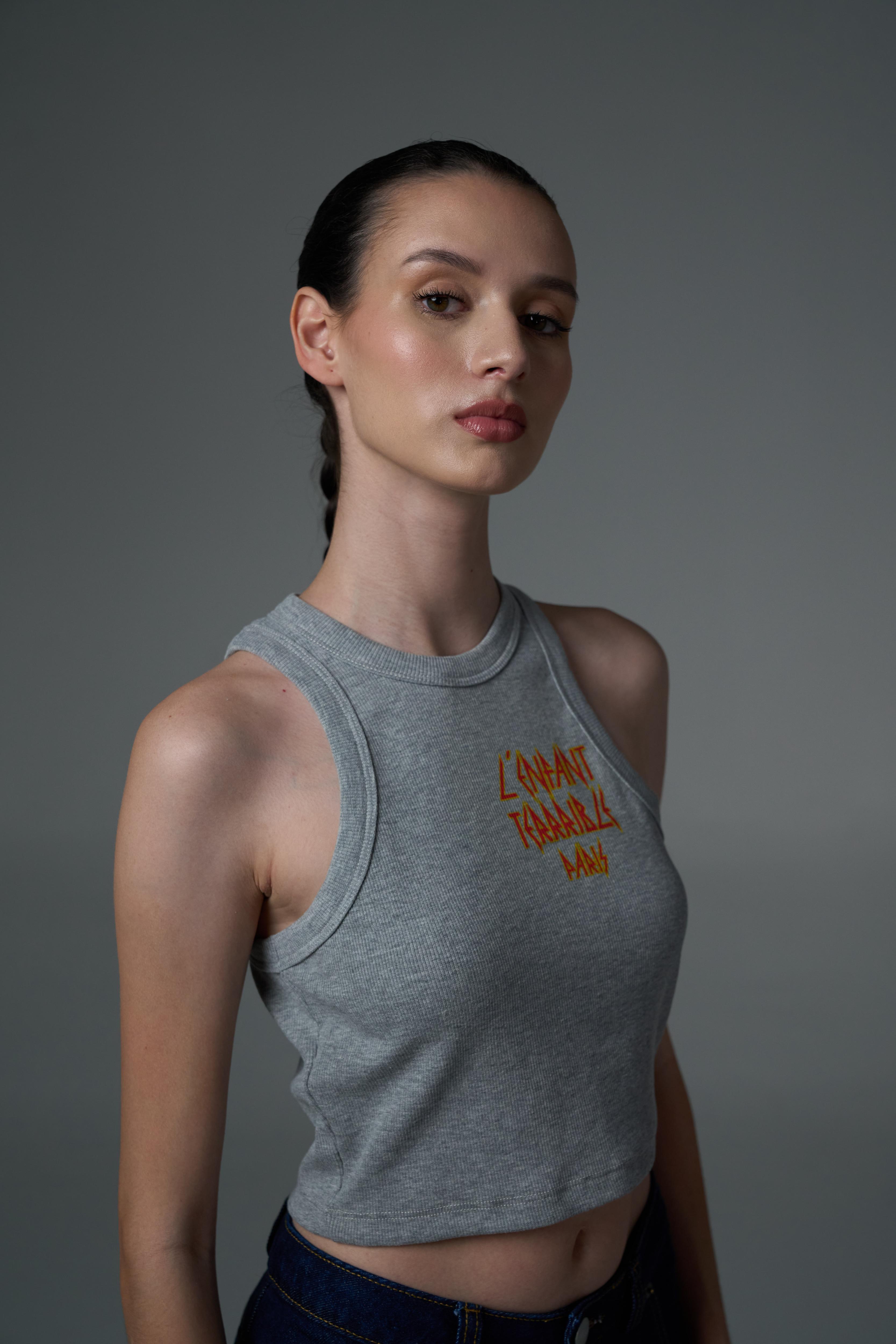 L'ENFANT GRAY WOMEN TANK TOP