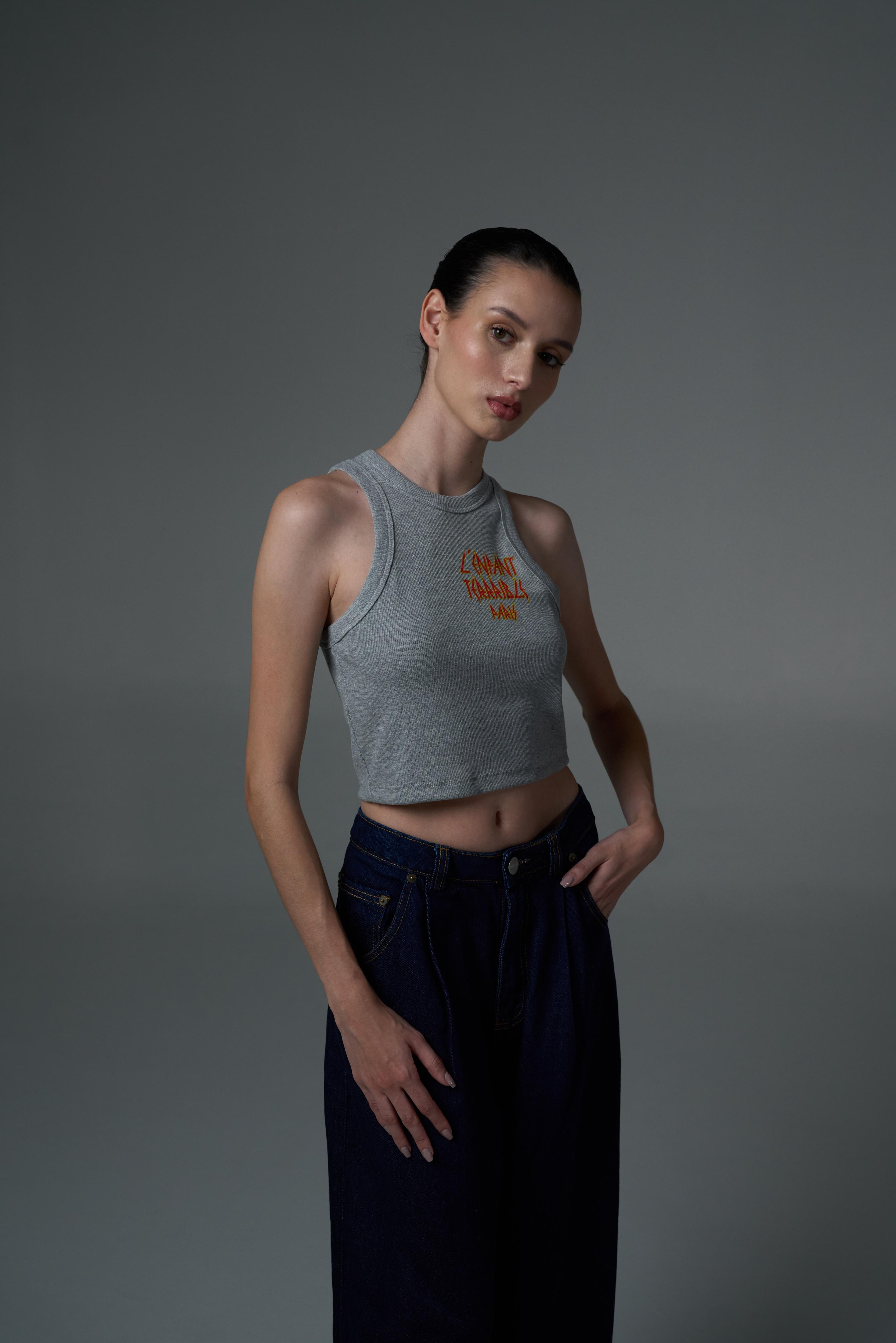 L'ENFANT GRAY WOMEN TANK TOP