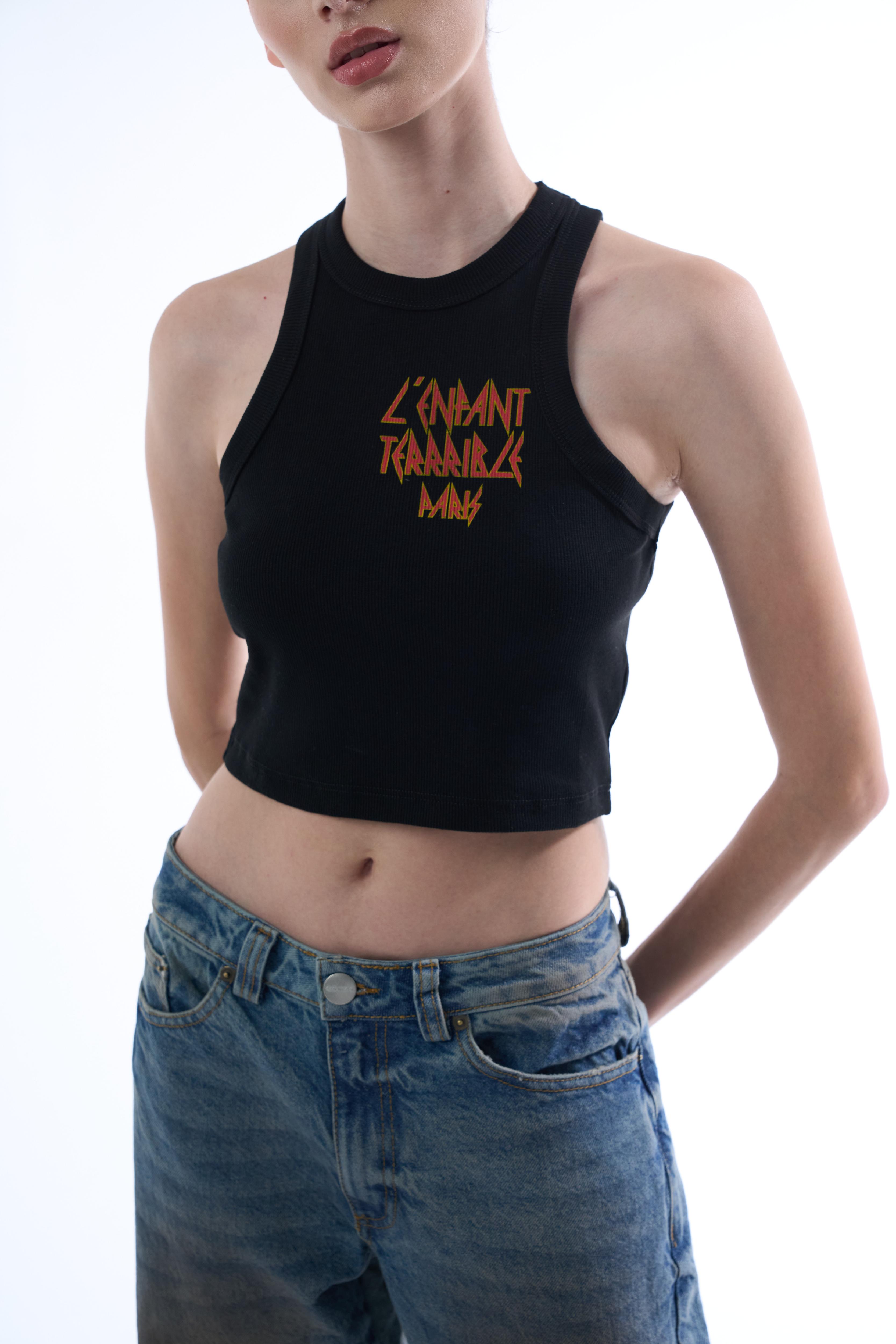 L'ENFANT BLACK WOMEN TANK TOP