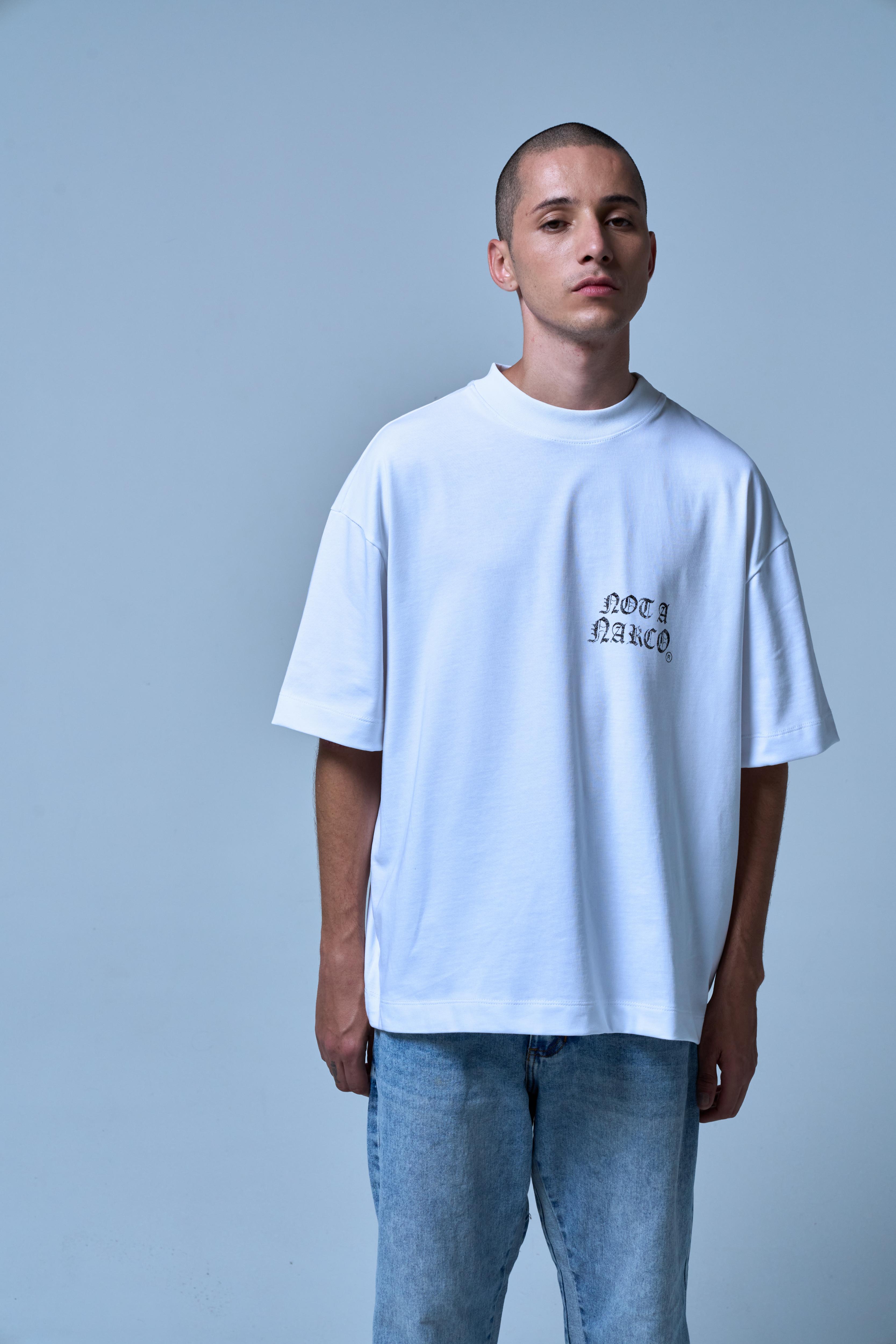 NOT A NARCO FW25 WHITE T-SHIRT