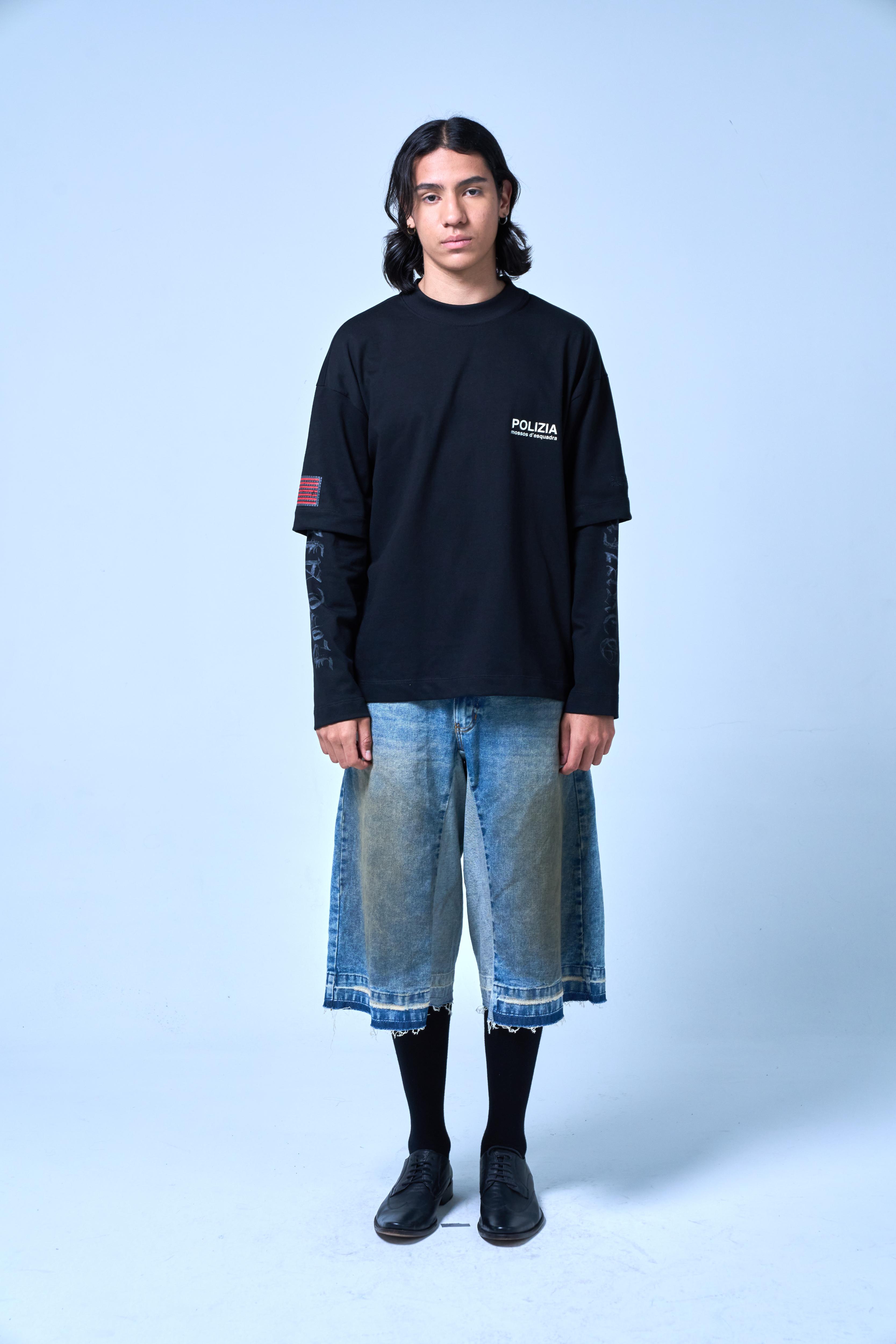 POLIZIA BLACK DOUBLE SLEEVE