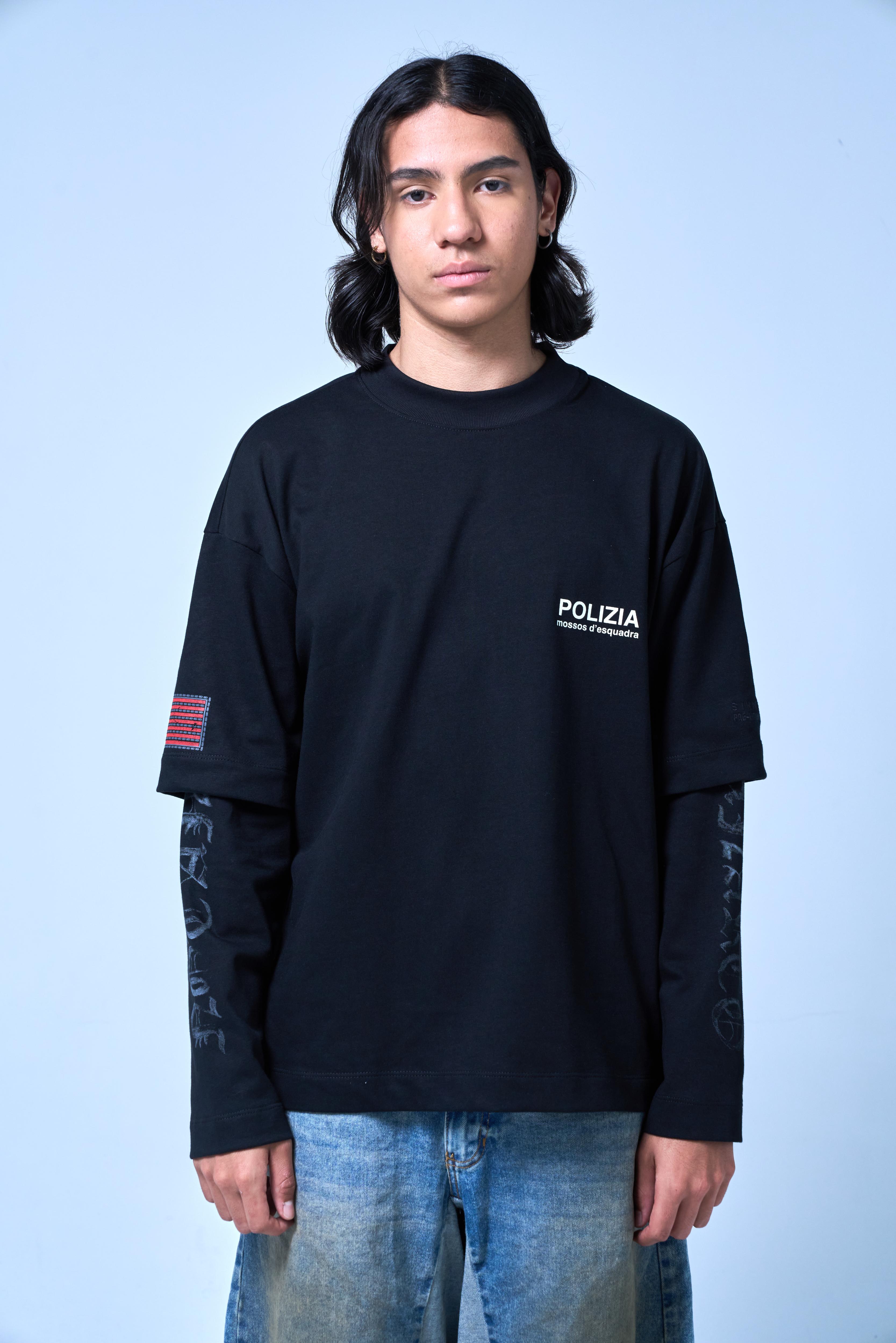 POLIZIA BLACK DOUBLE SLEEVE