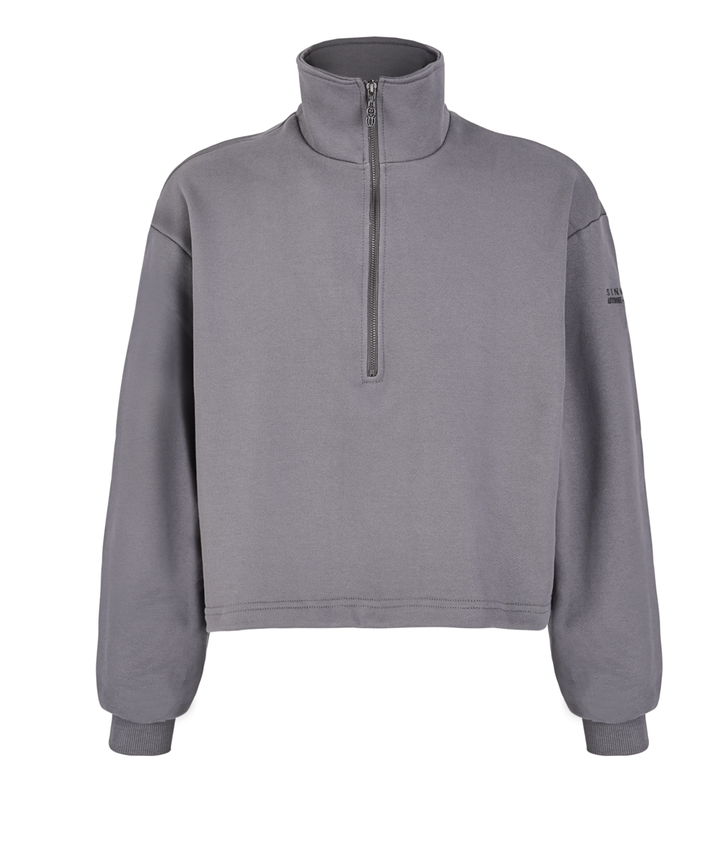 MONOGRAM ZIPPER GRAY SWEATER