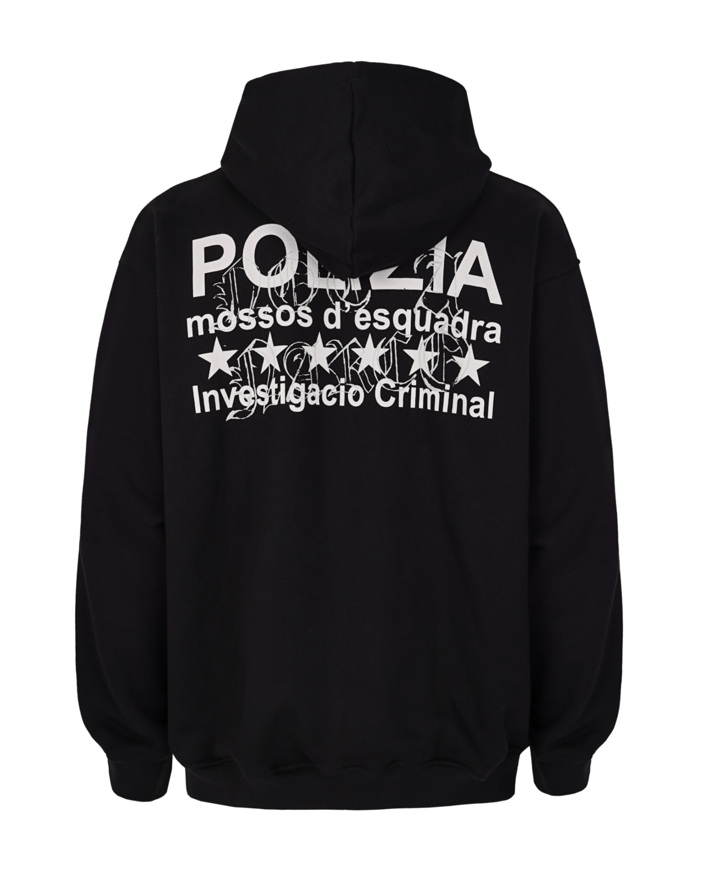 POLIZIA BLACK ZIPPER HOODIE