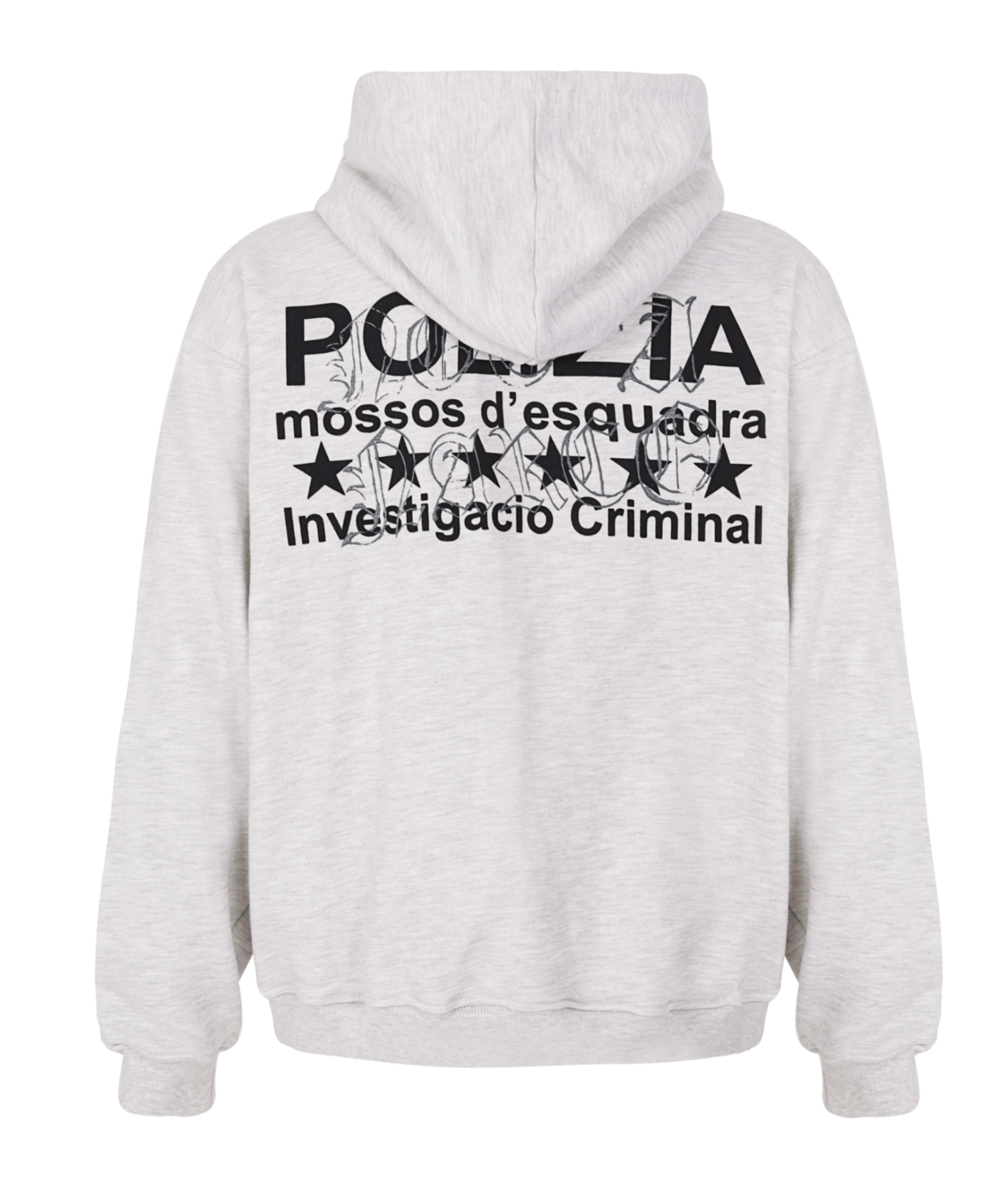 POLIZIA GRAY ZIPPER HOODIE