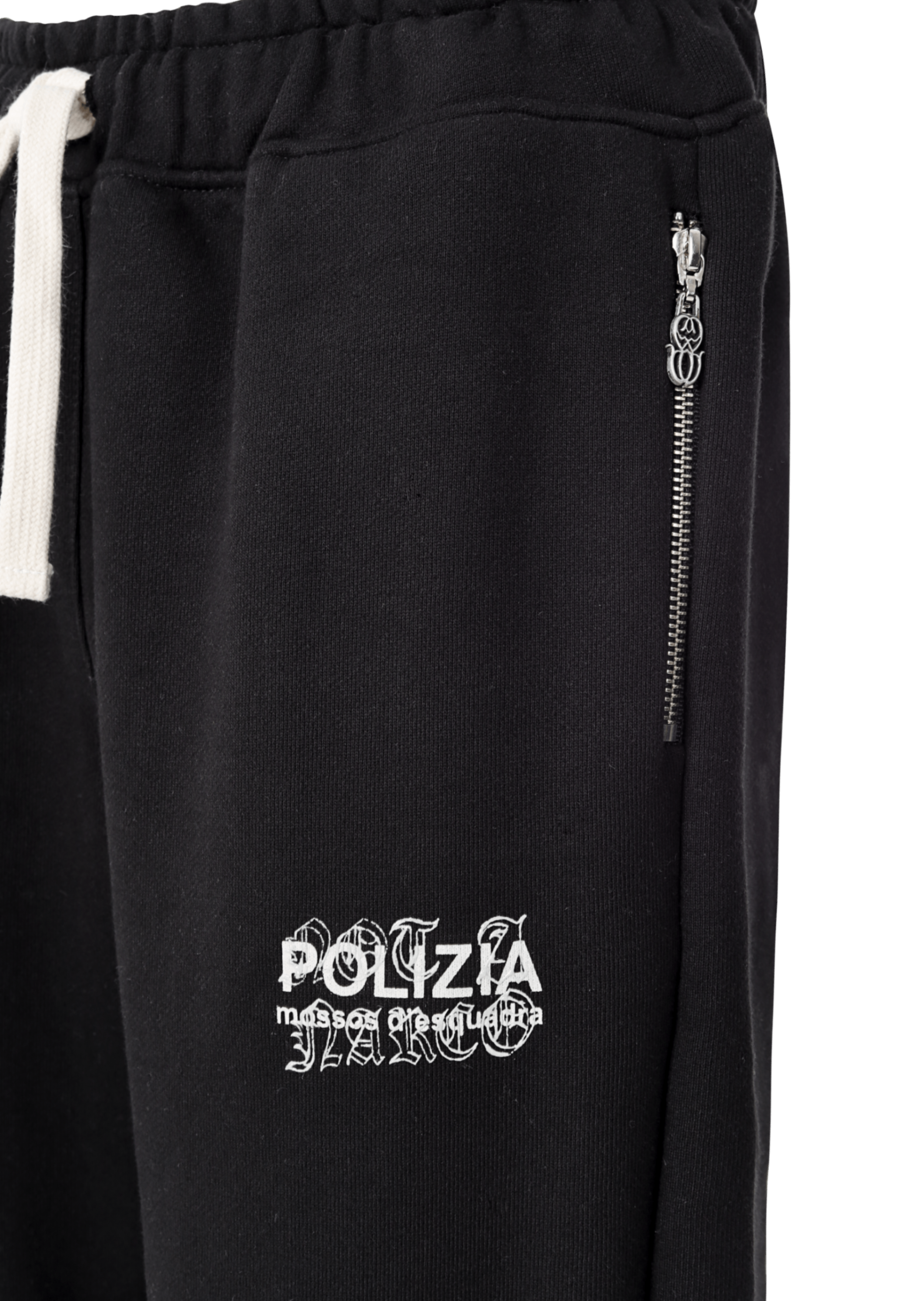 Polizia Black Flared Sweatpants en algodón 420gsm