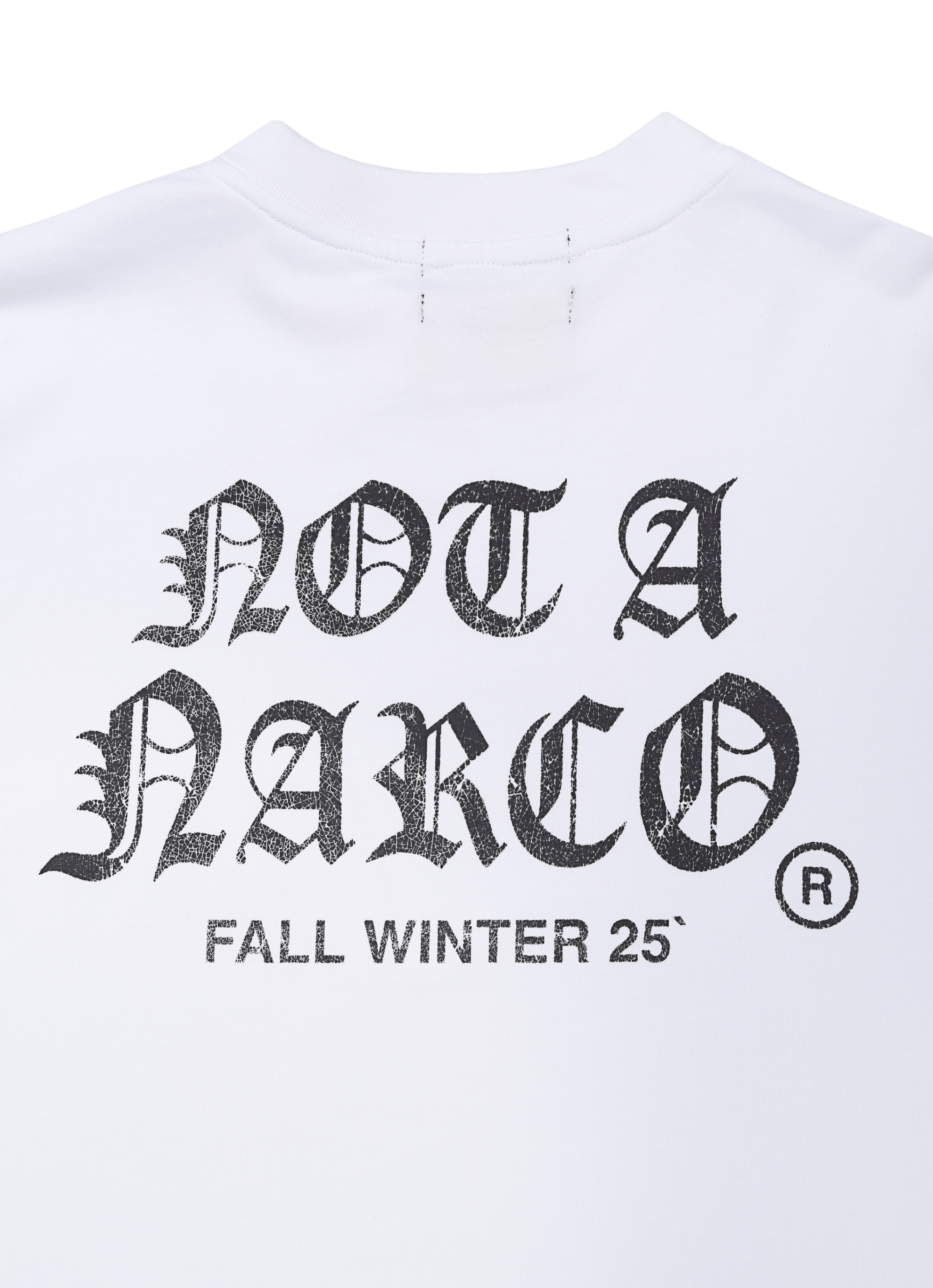NOT A NARCO FW25 WHITE T-SHIRT