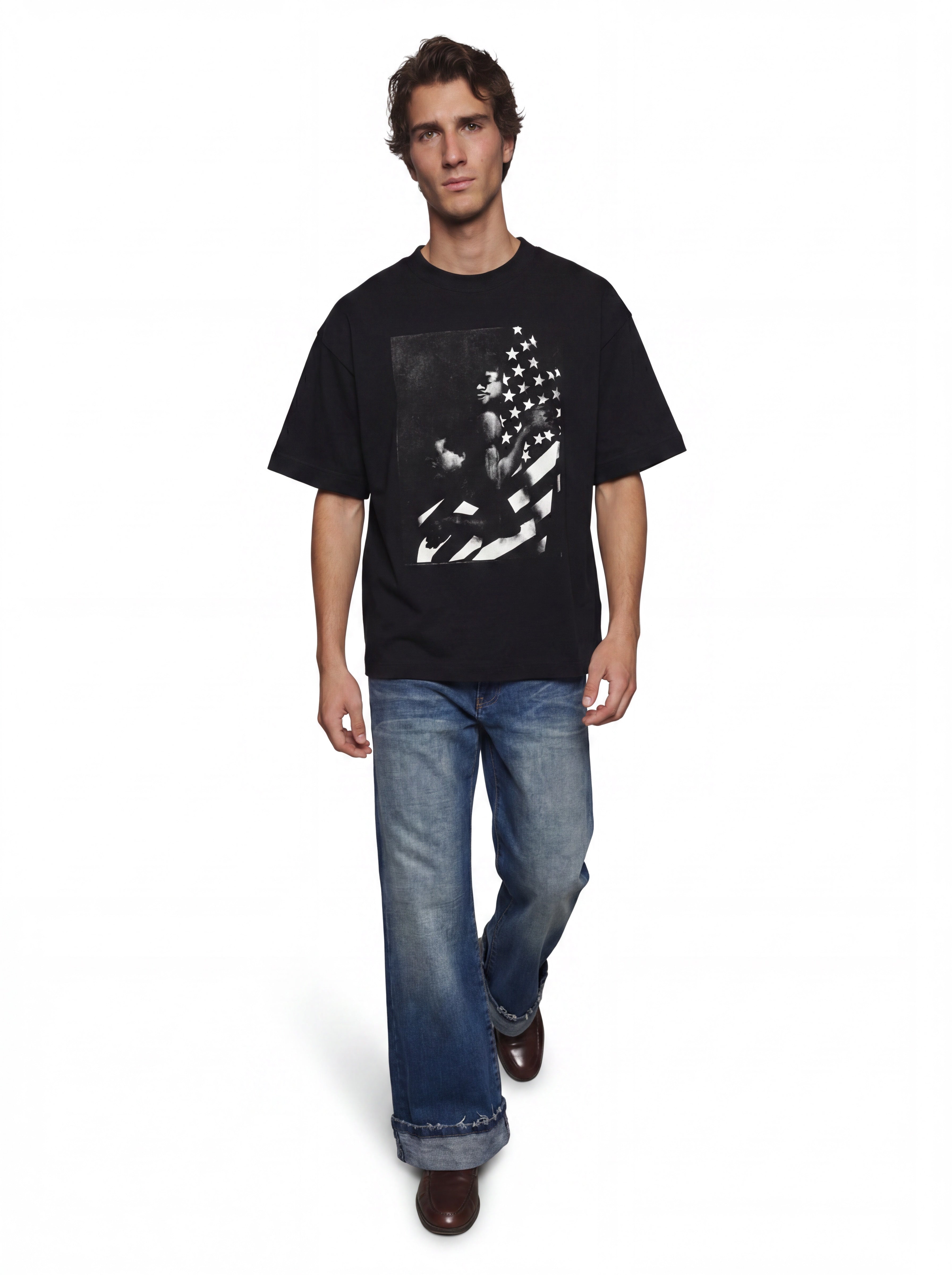 Camiseta I <3 America negra en movimiento — lookbook Primavera 2026