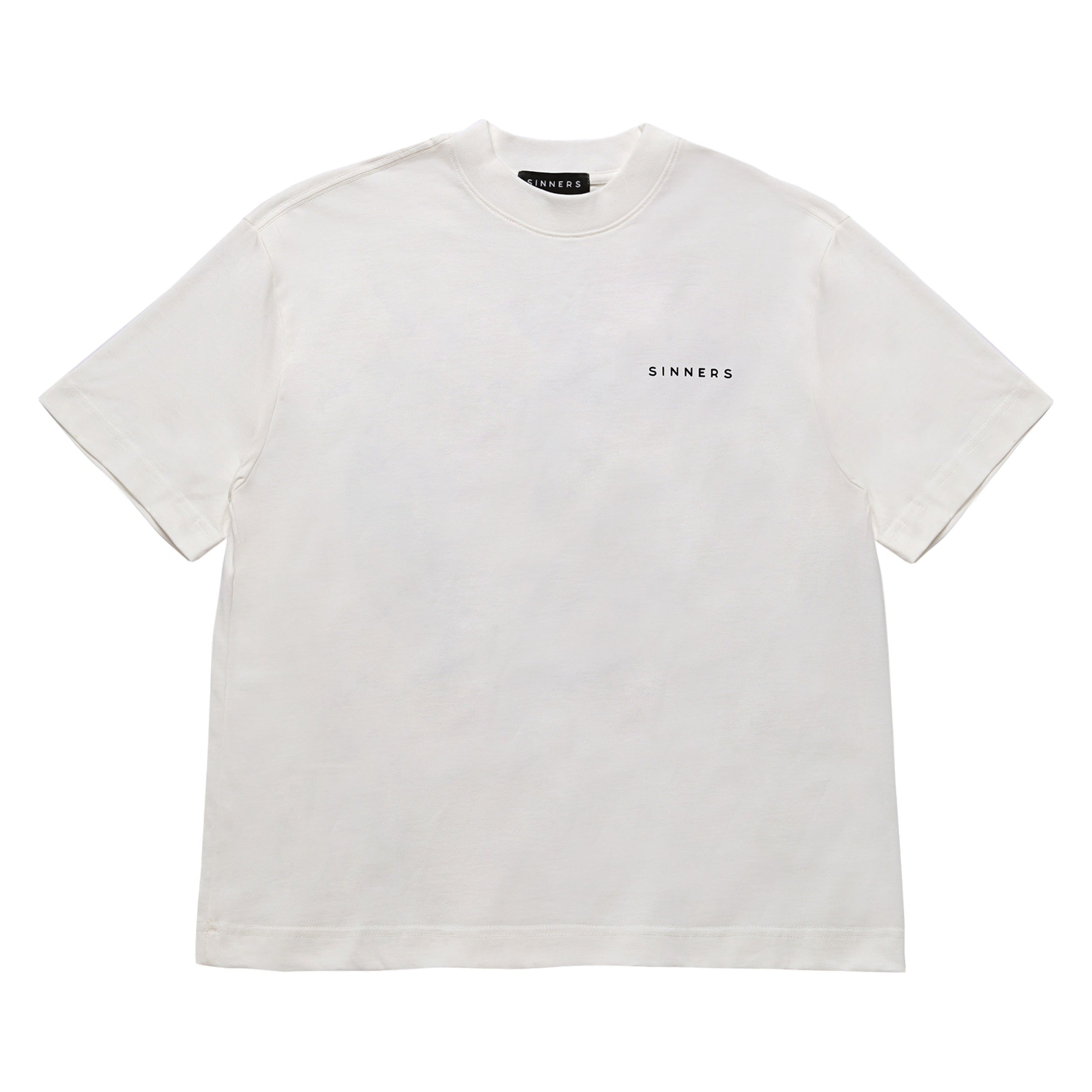 Logo sobre t-shirt creme regular de algodón 240gsm
