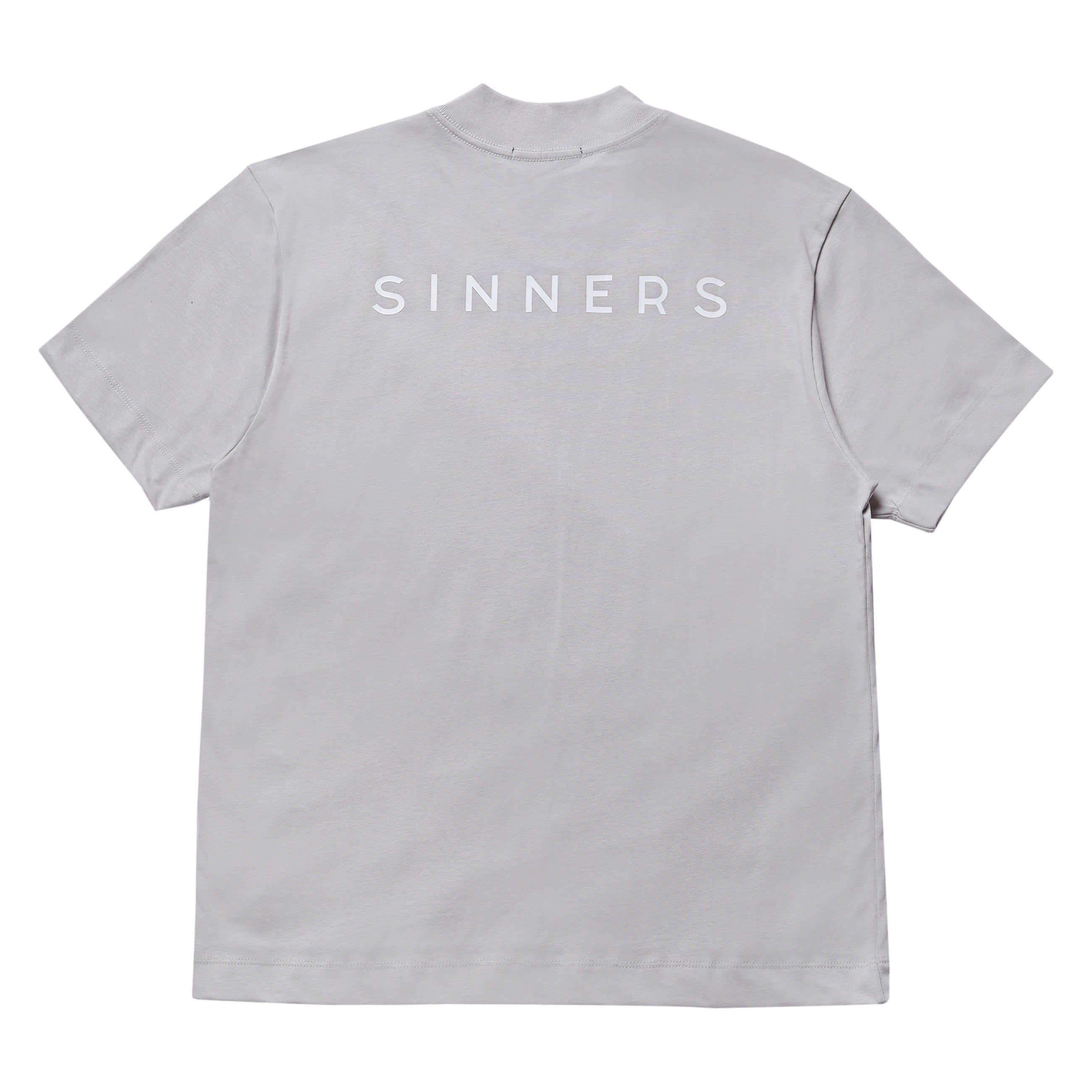 Logo sobre t-shirt gris regular de algodón 240gsm