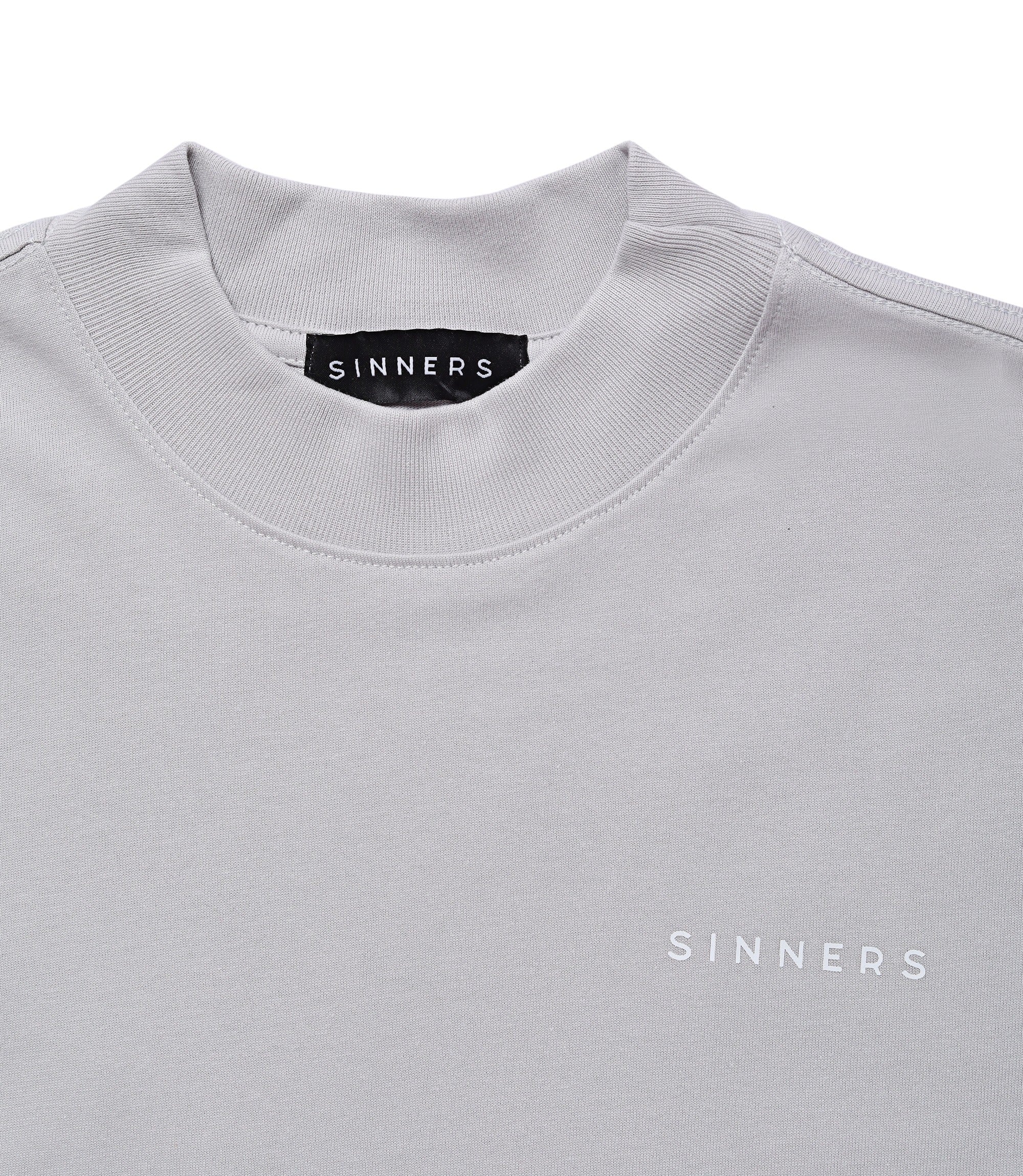 Logo sobre t-shirt gris regular de algodón 240gsm