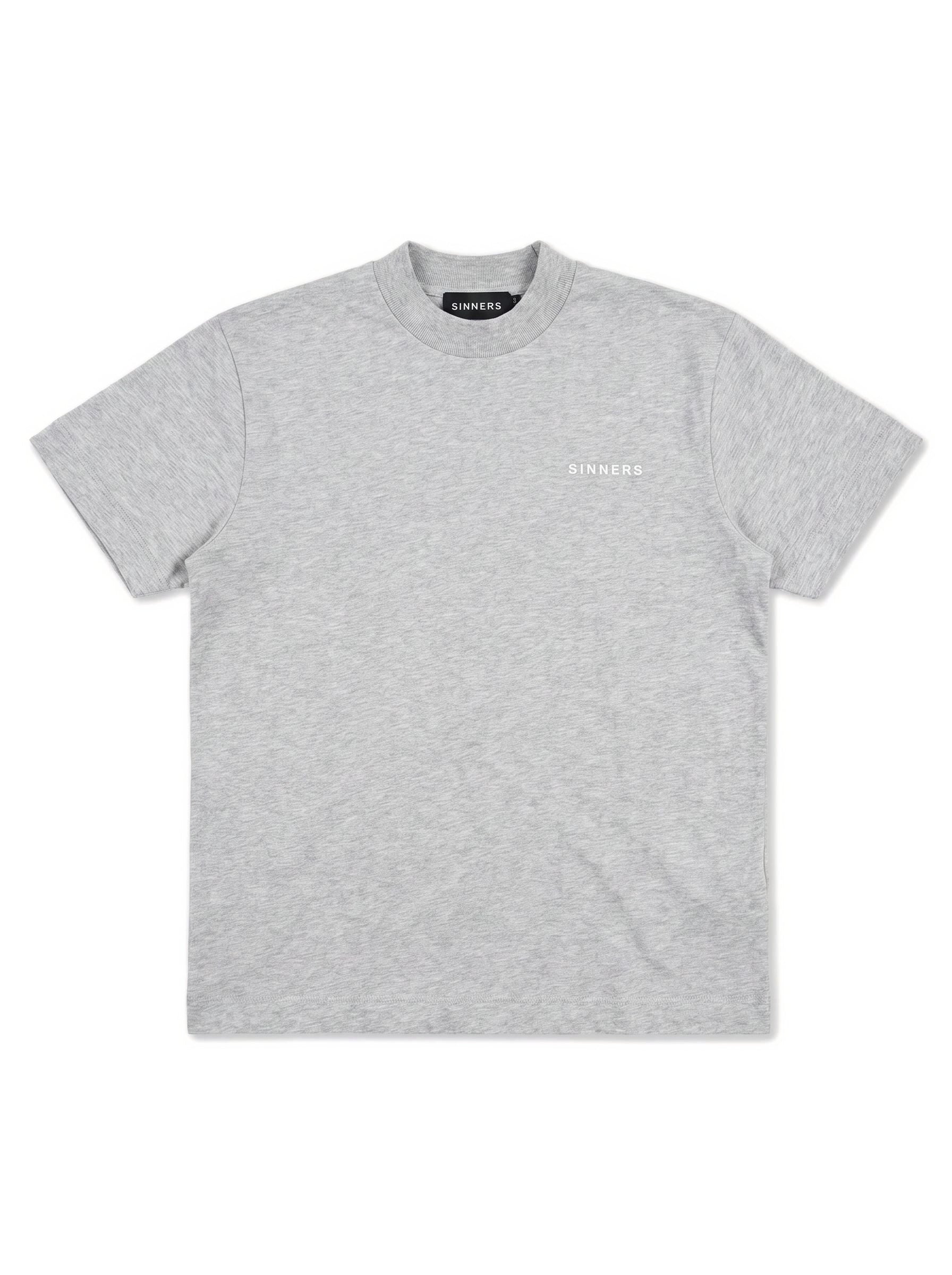 SINNERS Logo Regular T-shirt gris jaspeado — flat front