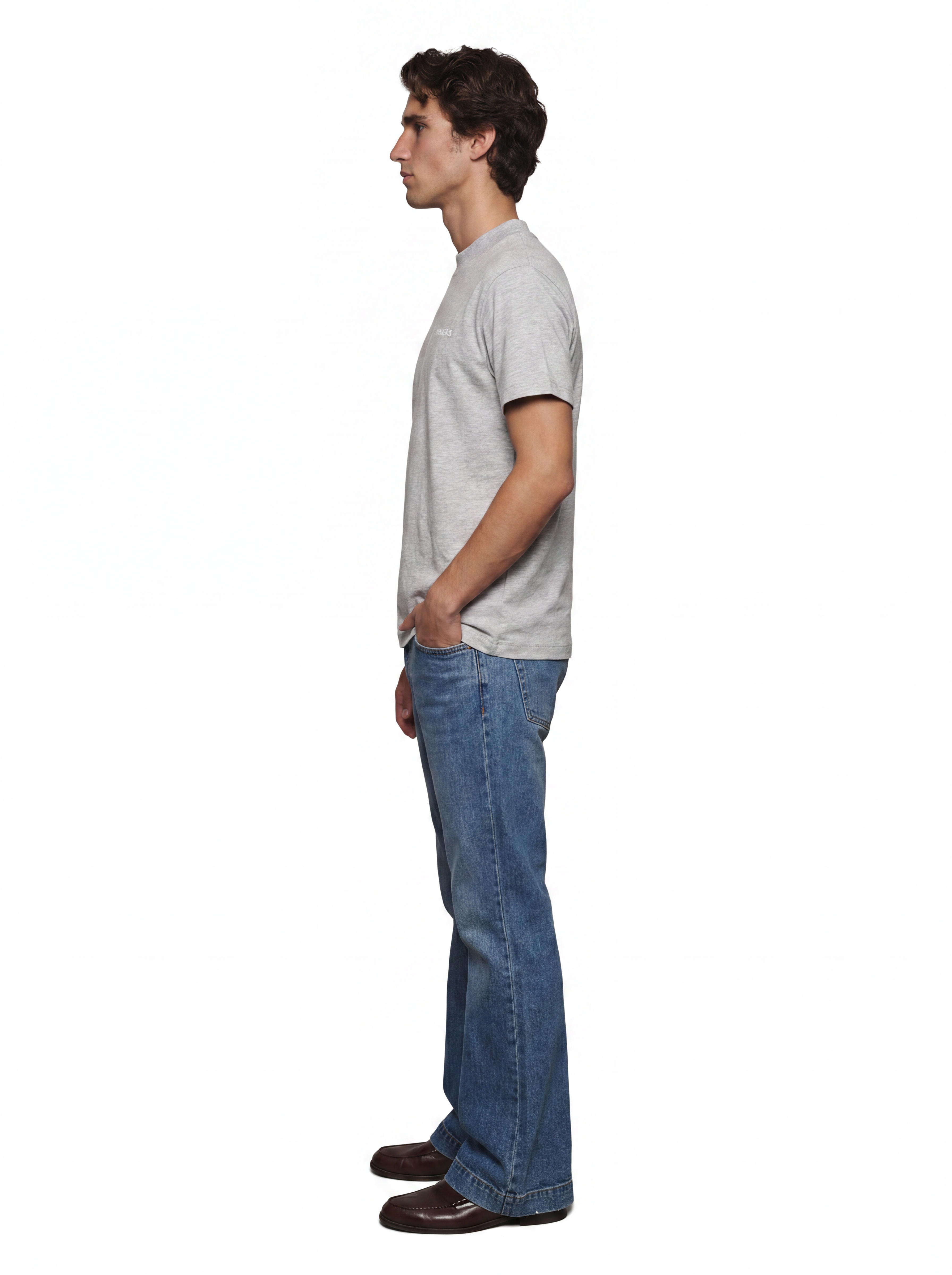SINNERS Logo Regular T-shirt gray — on-model three-quarter