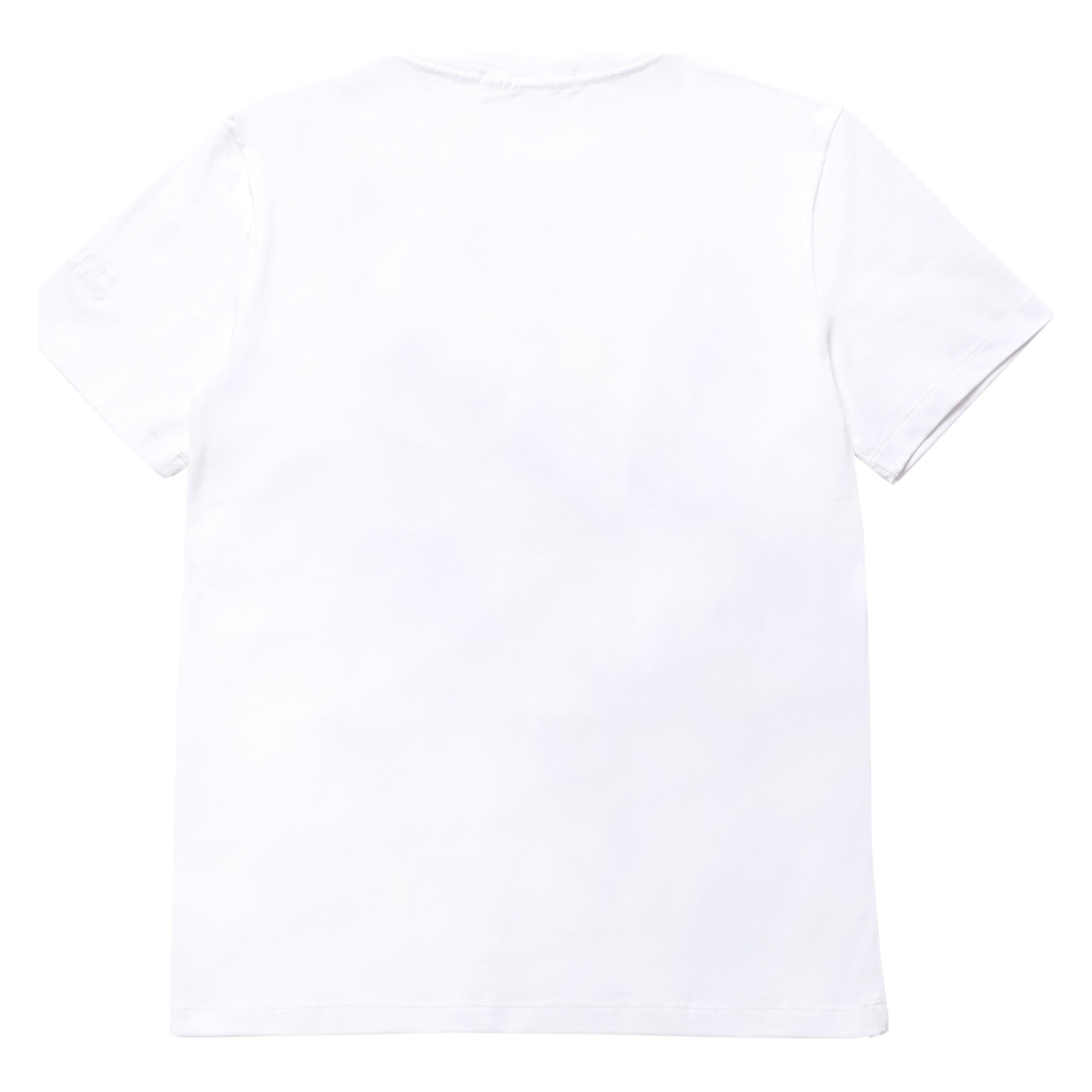 MONOGRAM SLIM WHITE T-SHIRT puesta en cuerpo, camiseta blanca con fit slim